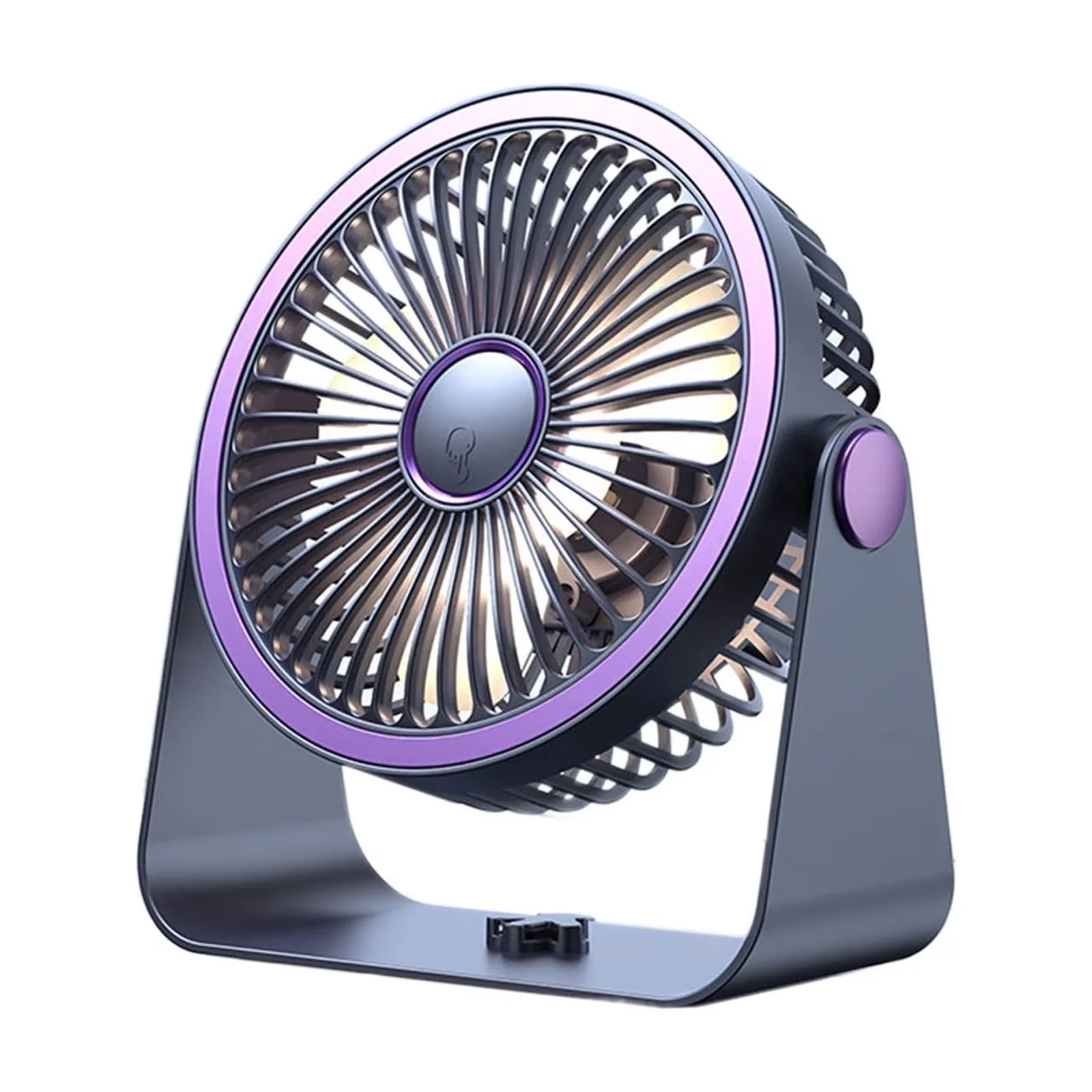 Fans In Cooling Premium with Battery, 5 Speed Wall Mounted Fan, Multifunctional Desk Fan - Purple for Bedroom, Camping Model 64BFE7