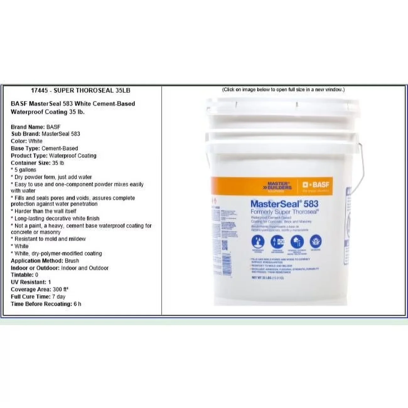 Building Material Versatile with Waterproof, Cement Based, PROD. Waterproof Coating - White Model B75BB9