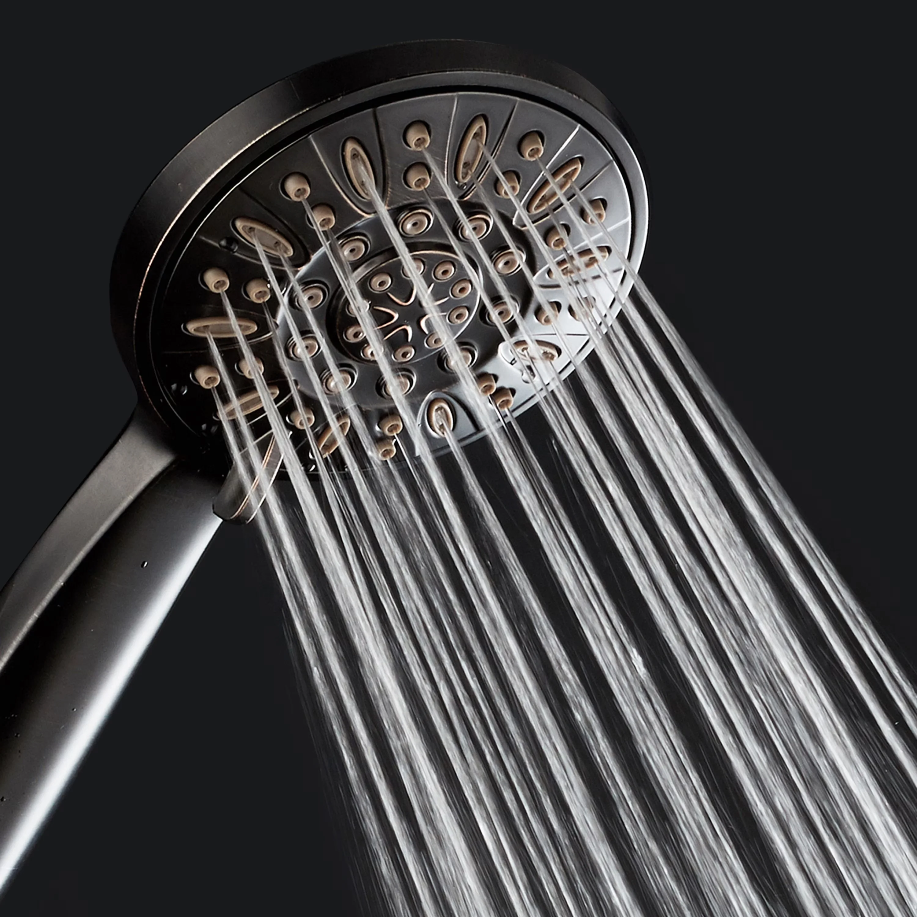 Stylish Shower Head with Detachable, Adjustable Heads, Adjustable Flow Rate - Abs Bronze Model 5AD89B