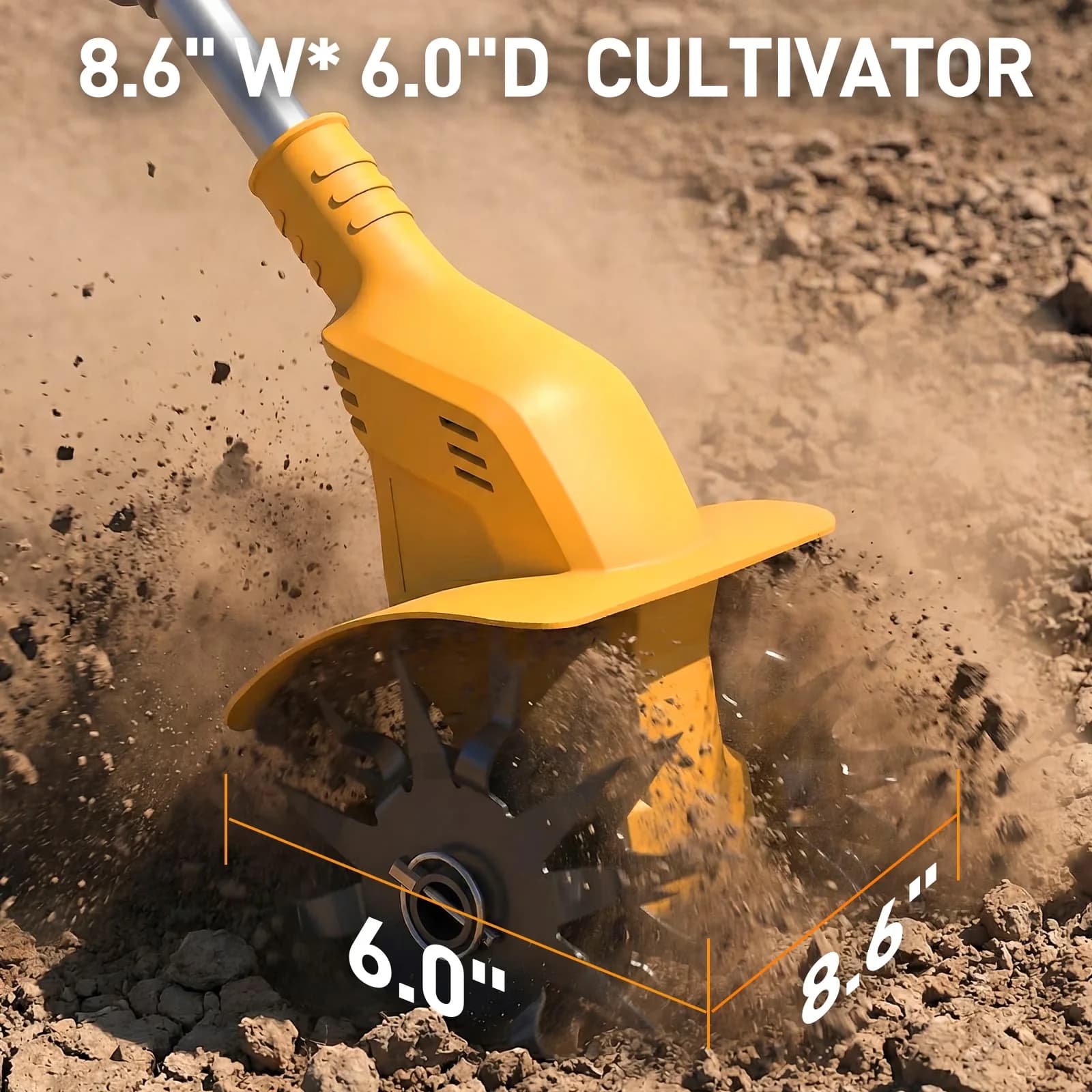 Quality Trillers Cultivator with 20V, 360RPM Electric Garden Tiller, 20V Cordless Tiller - Model 8E68BA