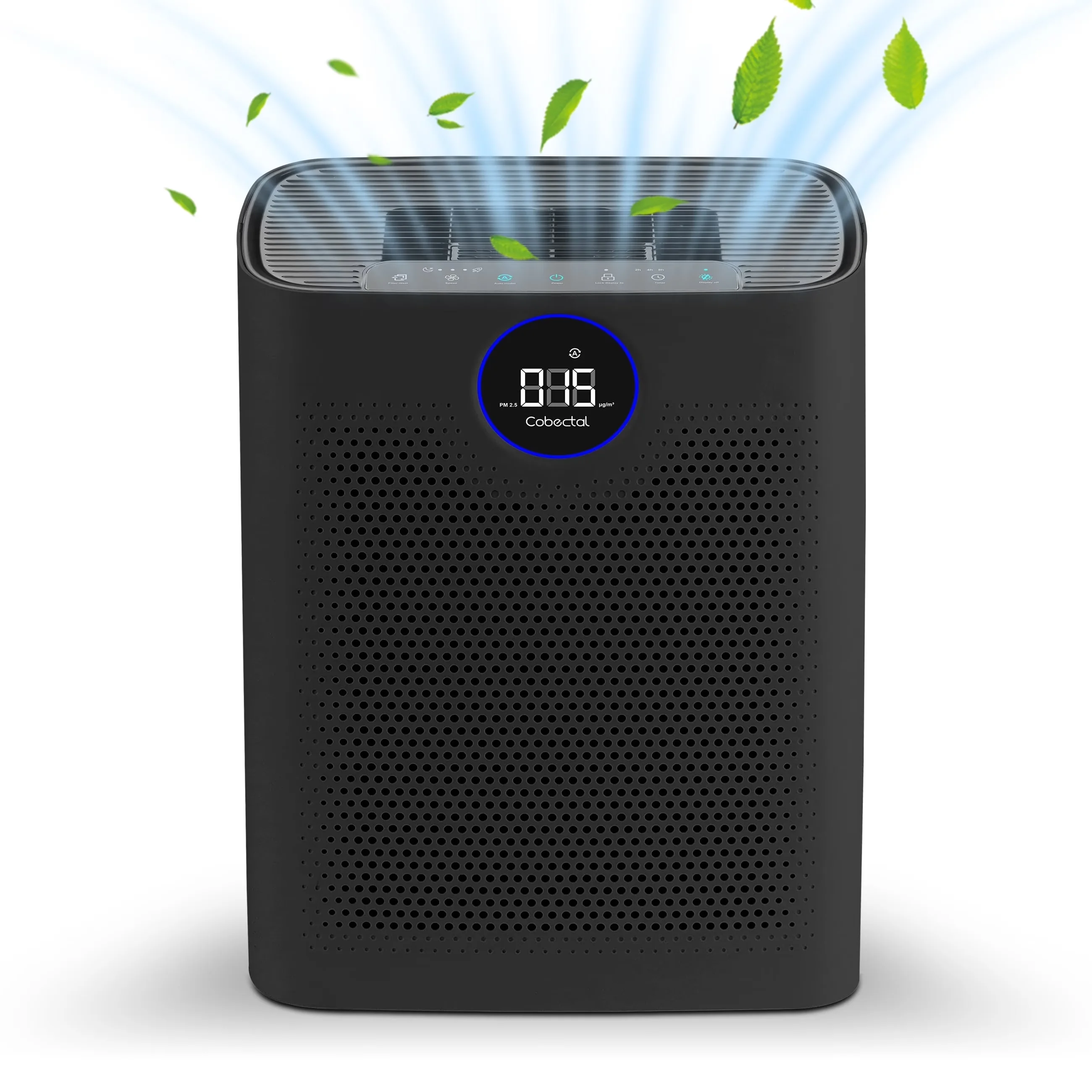 Sleek Air Purifier with Variable Speed, Filter Change Indicator - Black for Home, Large Model D253B9