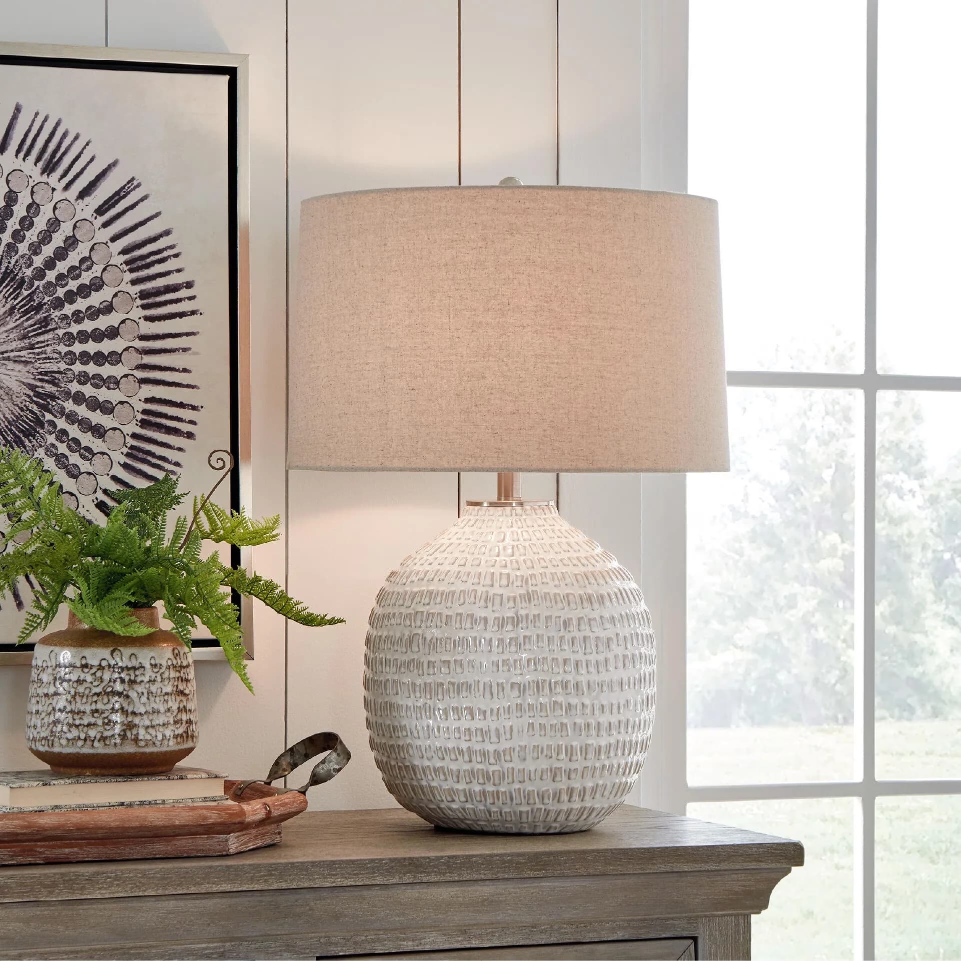 Table Lamp Innovative with Incandescent, Dimmable, Jamon Ceramic - Ceramic Brown Model 82D446