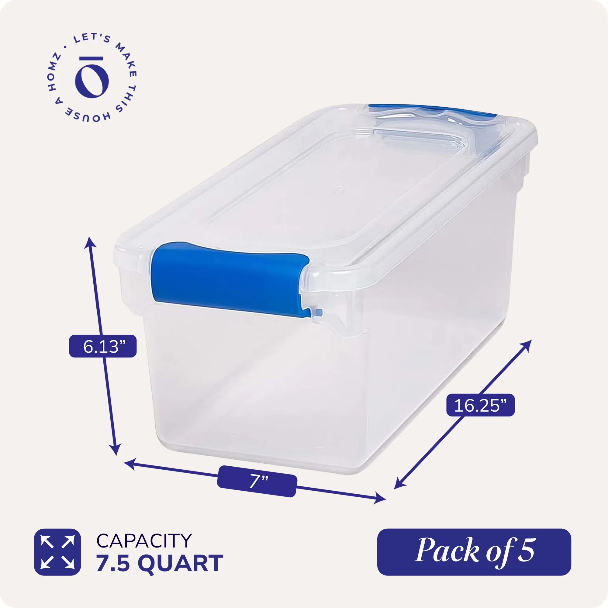 Premium Garage Storage Supply with 7.5 Qt Clear, Secure Plastic - Plastic Clear Model 79F642