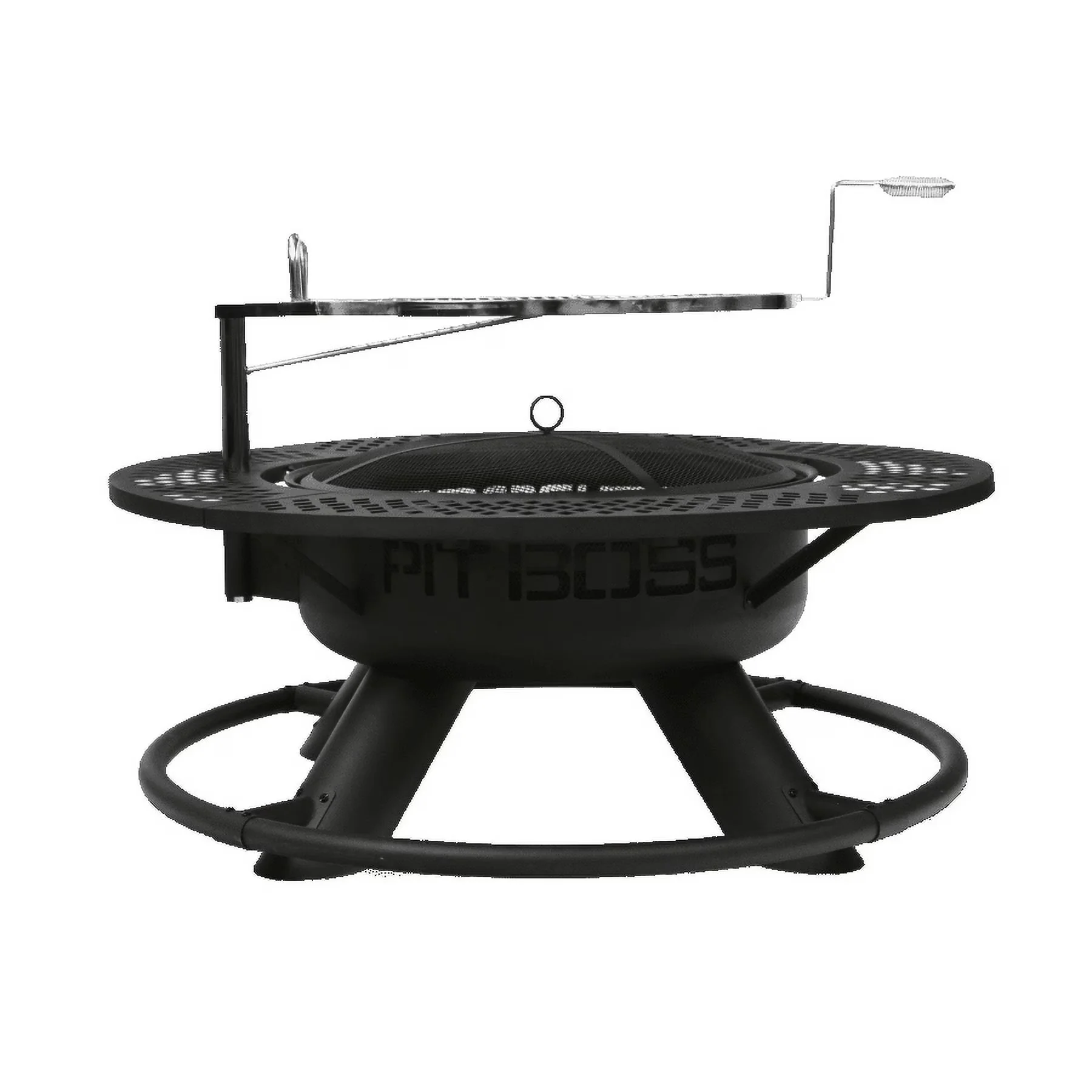 Efficient Outdoor Heating with Adjustable Flame, Stainless-steel grid construction, Wraparound mesh shelf - Heavy Duty Steel Black Model 473FB8