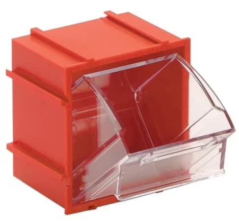 Innovative Garage Storage Supply with Stackable, W 2-13/16, Tip Out Bin - Hawa Red Model 82ACE0