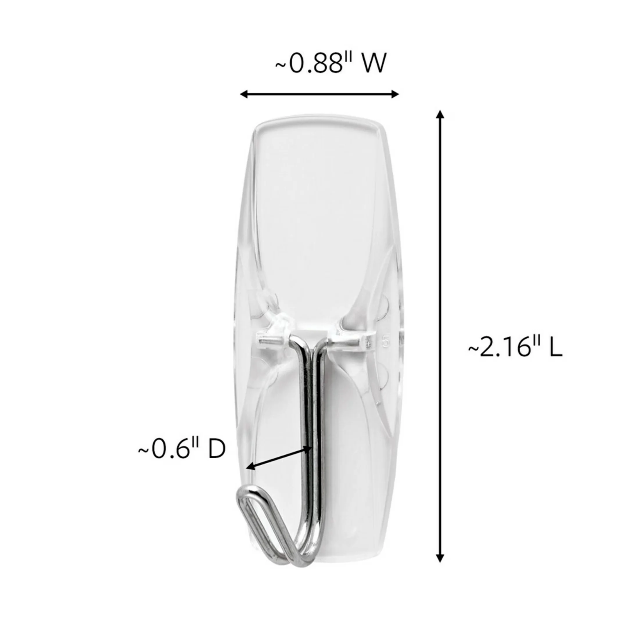 Damage-Free Hanging Modern with Easy Installation, Wall-Mountable, Wire Toggle Hooks - Clear Plastic Model 2B740E