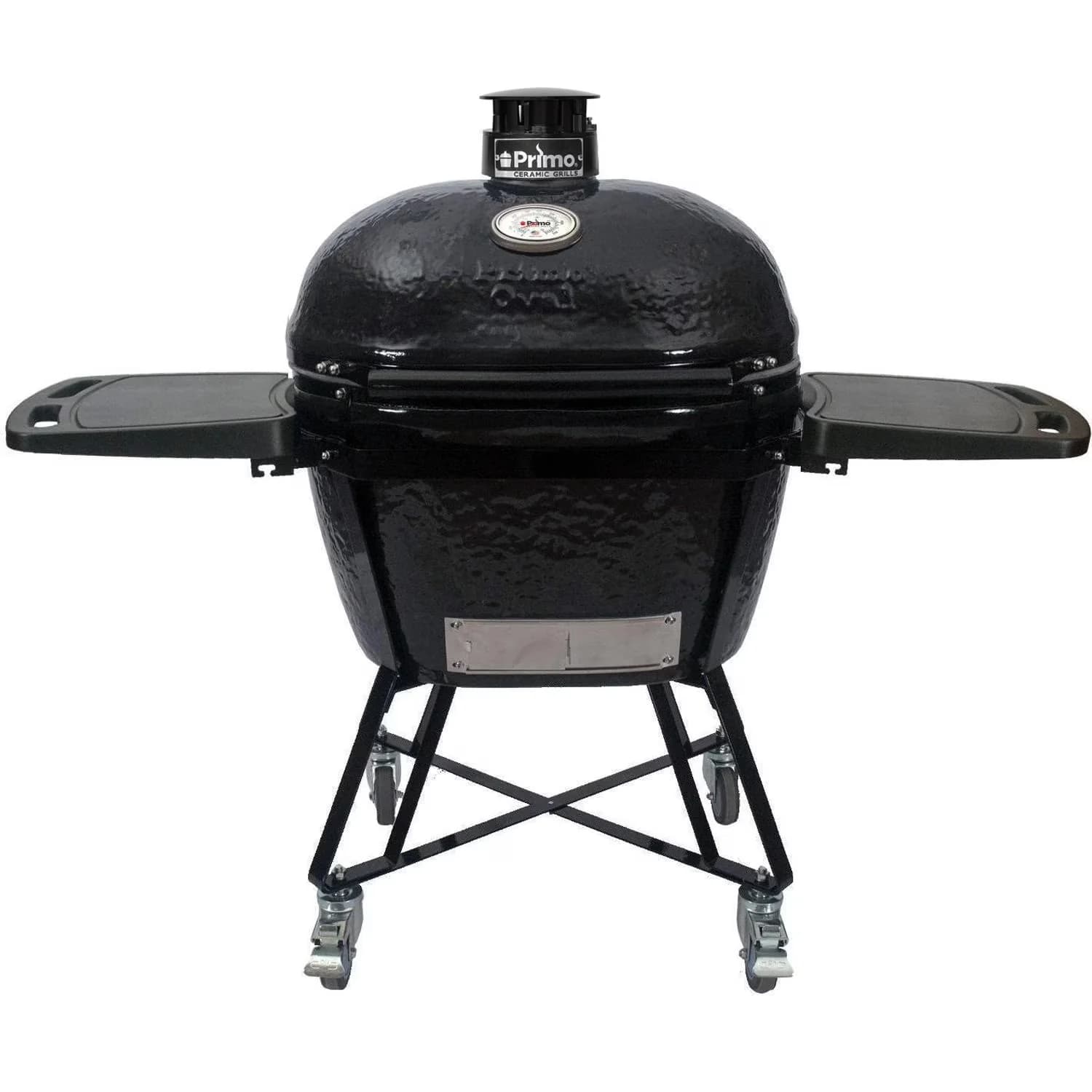 Smoker Reliable with Heat Thermometer, Warming Rack, Side Shelves - Ceramic Black Model 21490B