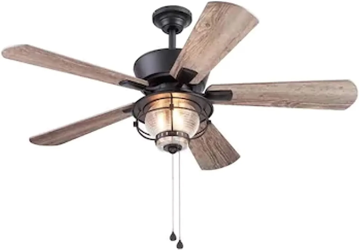 Innovative Ceiling Fan with LED, Transitional, Reverse Airflow - Glass Bronze|Brown Model DFD219