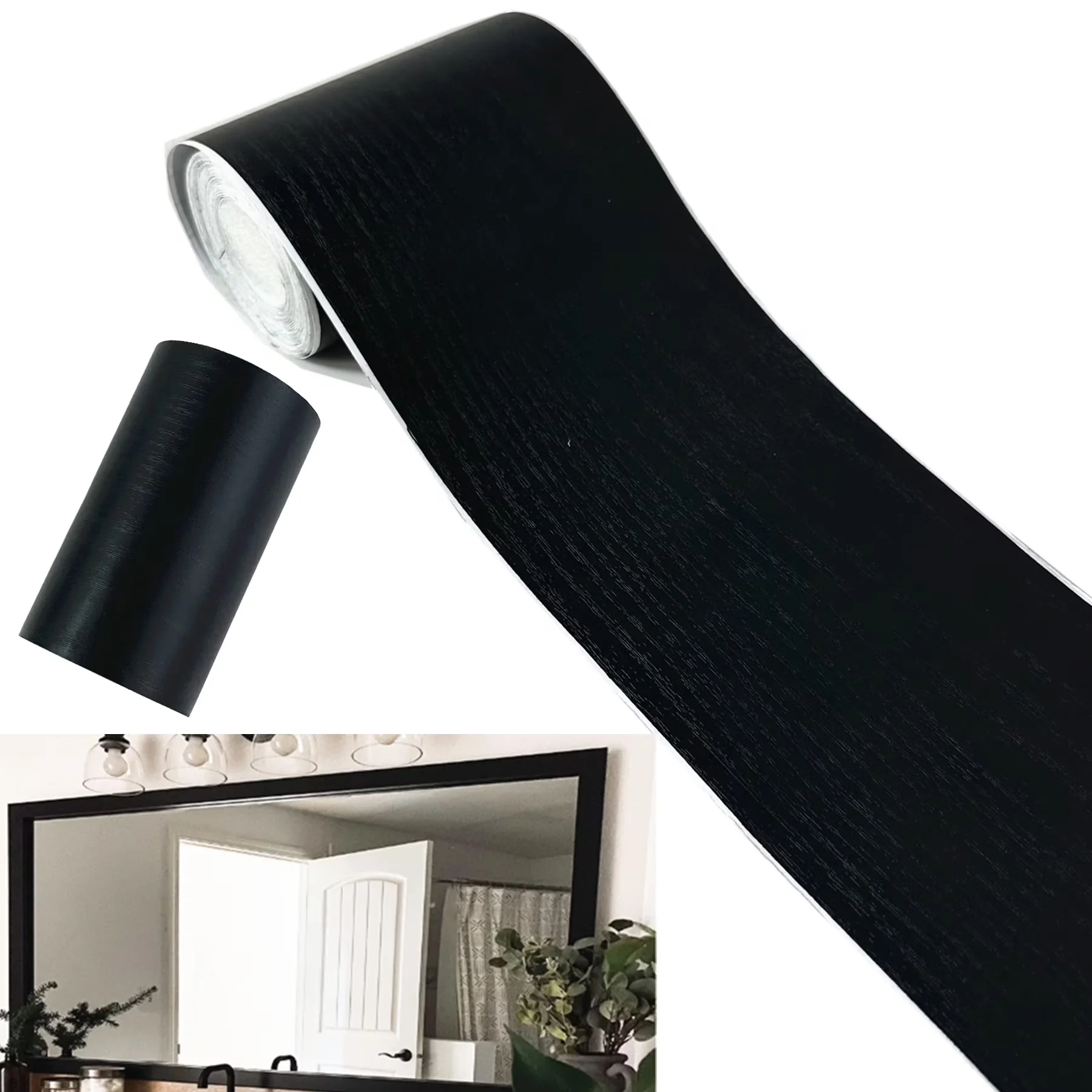 Wallpaper Wall Decals Wall Covering Premium with Easy To Clean, Waterproof, Removable - Black Pvc Model E130BC