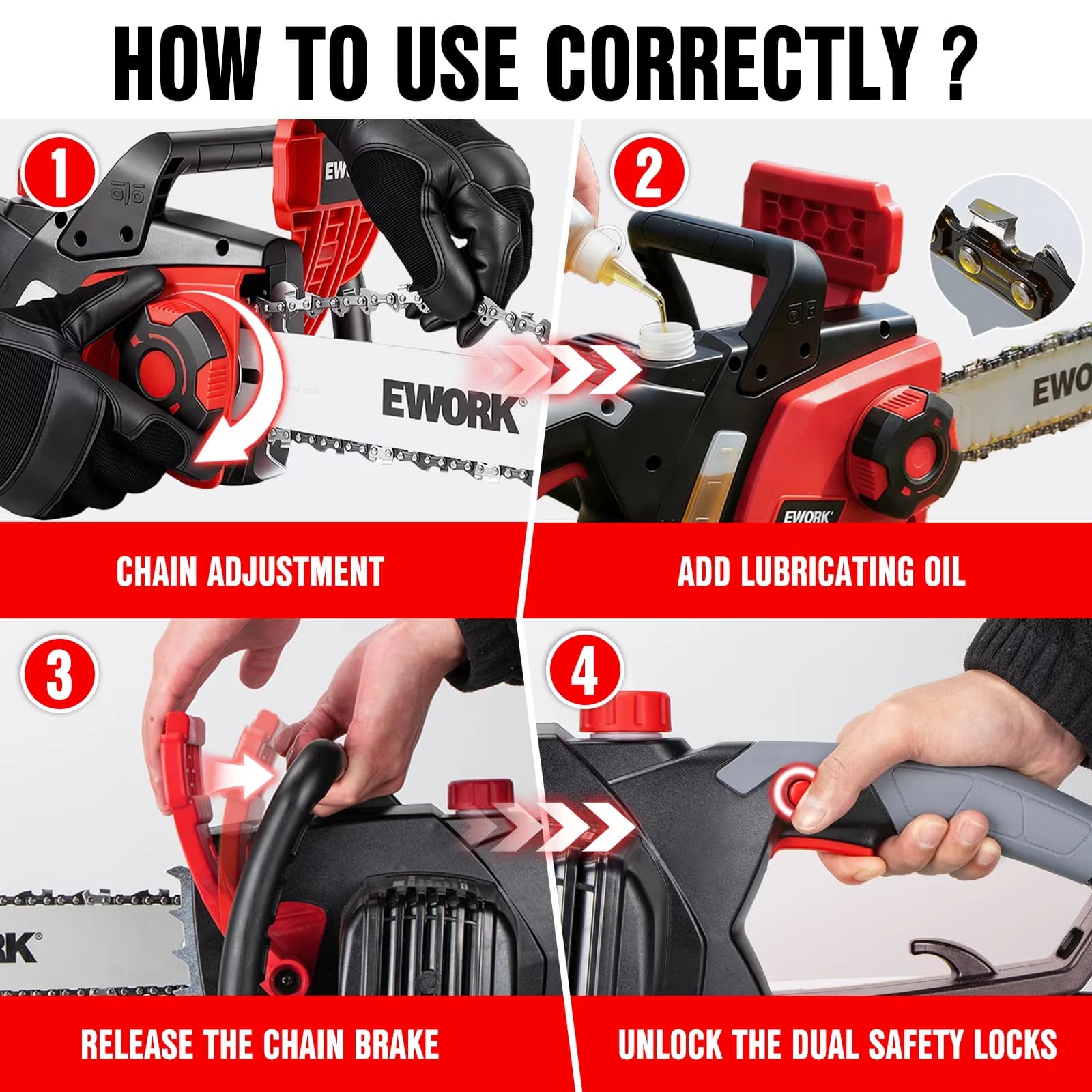 Chainsaw Sleek with Bumper Spikes, Automatic Chain Oiler, Corded - Red Model 7601D6