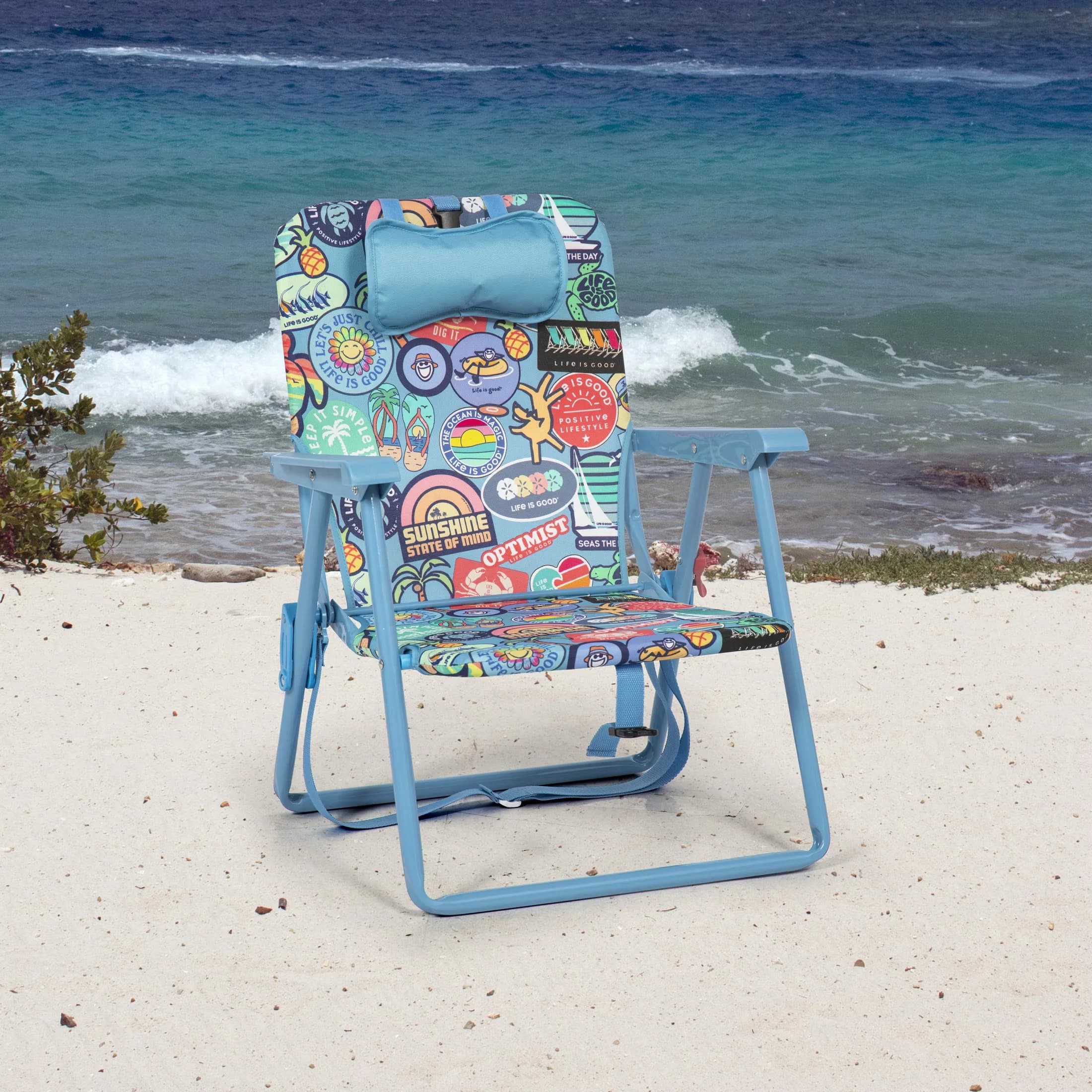 Beach Chair Versatile with 1 x 1 x 2 ft Multi Kids, Pillow - Multicolor Model C4114E