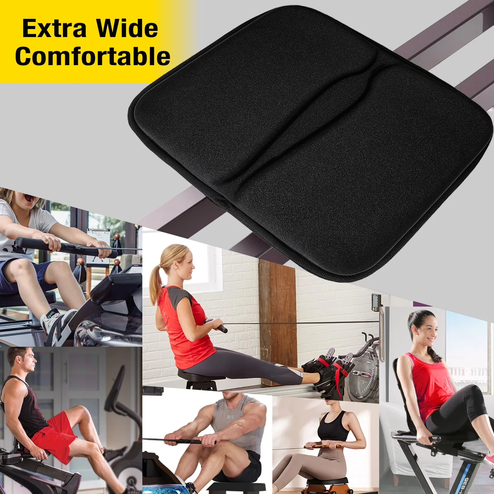 Compact Home Gym Accessory with Heavy Duty, Extra Wide Thick Gel Memory Foam - Memory Foam Model D295AD