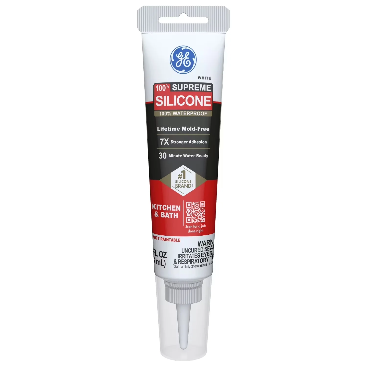 Compact Adhesives Glues In Paint Supplies Tool with Waterproof, Supreme Silicone Kitchen & Bath Sealant, White 2.8 fl oz Tube - White... Model 3A0861