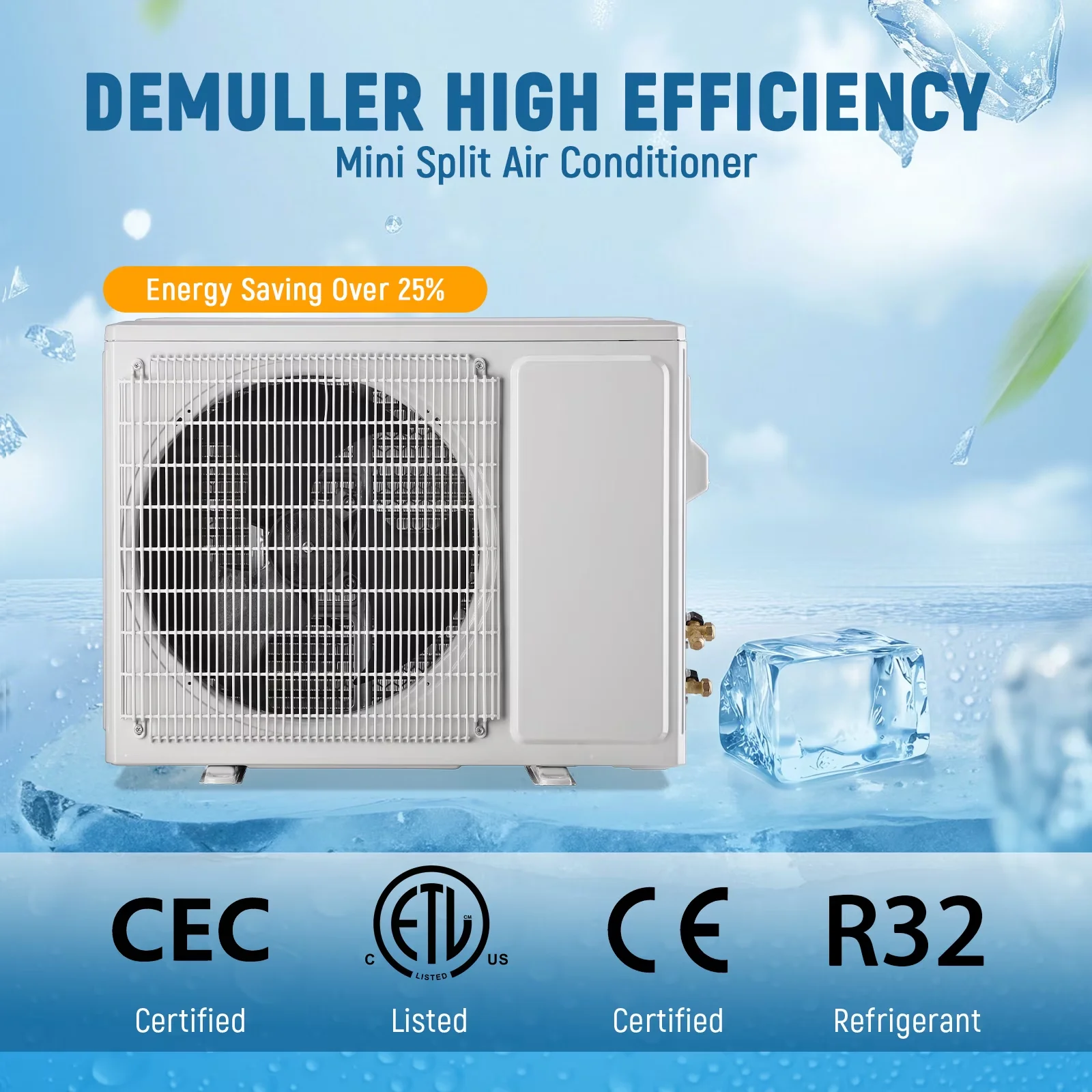 Air Conditioner Sleek with 12000 BTU, 115V, Remote Controlled for General Purpose - Model F9C1BF