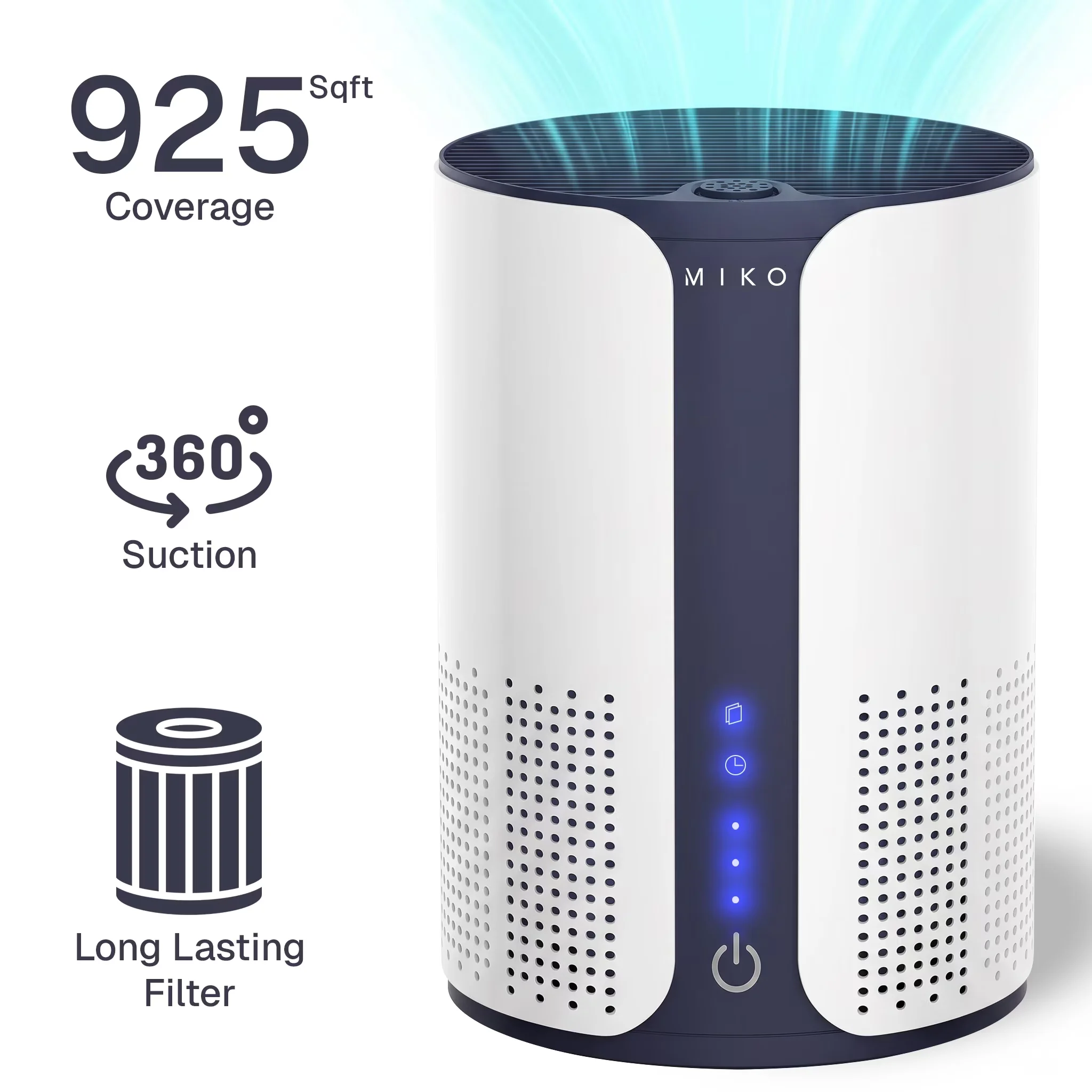 Modern Air Purifier with Variable Speed, 925 sq ft coverage, Ibuki Home - Model F7F157
