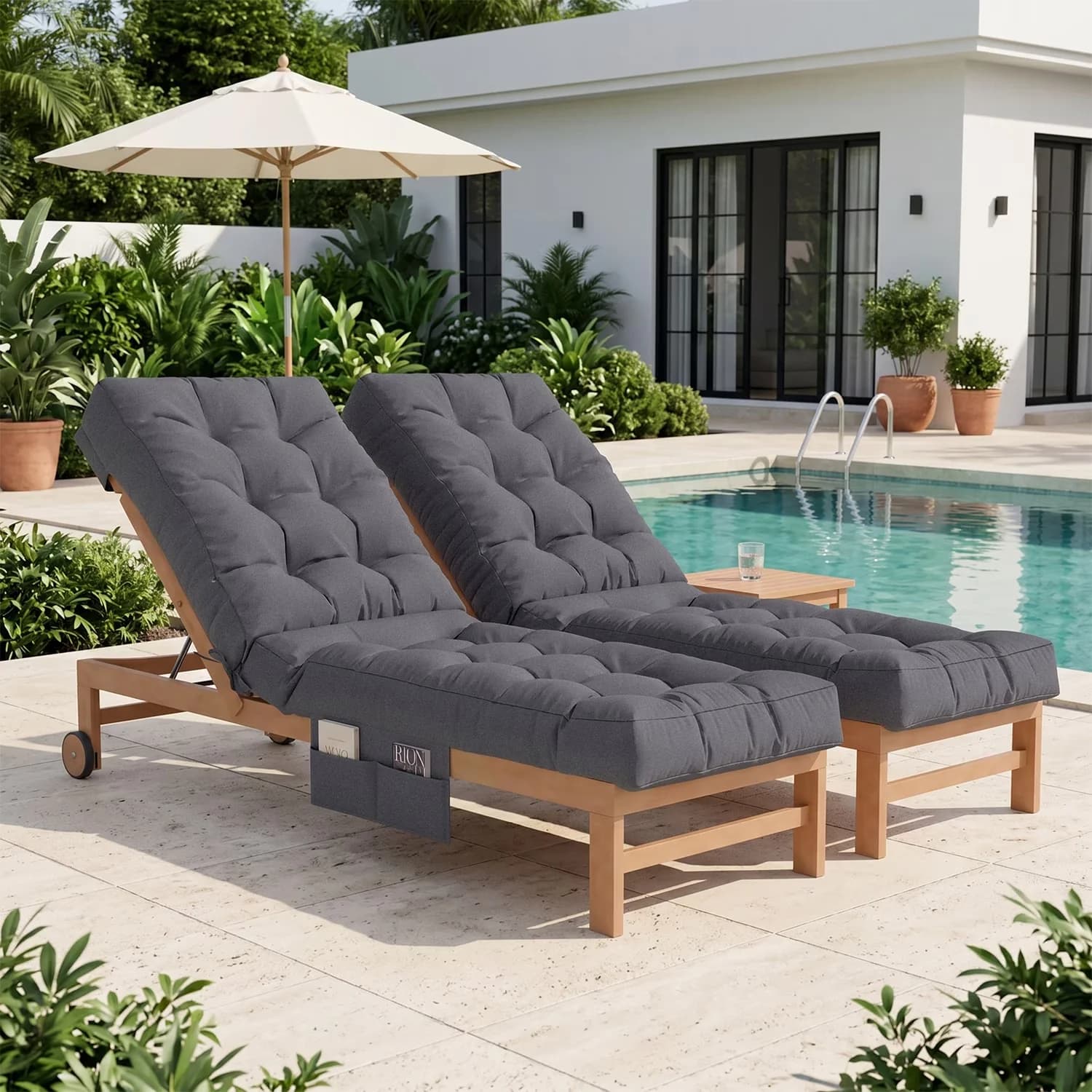 Classic Patio Chair with Weather-Resistant, Triple Non-Slip Fixation - Polyester; Pp Cotton Gray for Patio Model 533E82