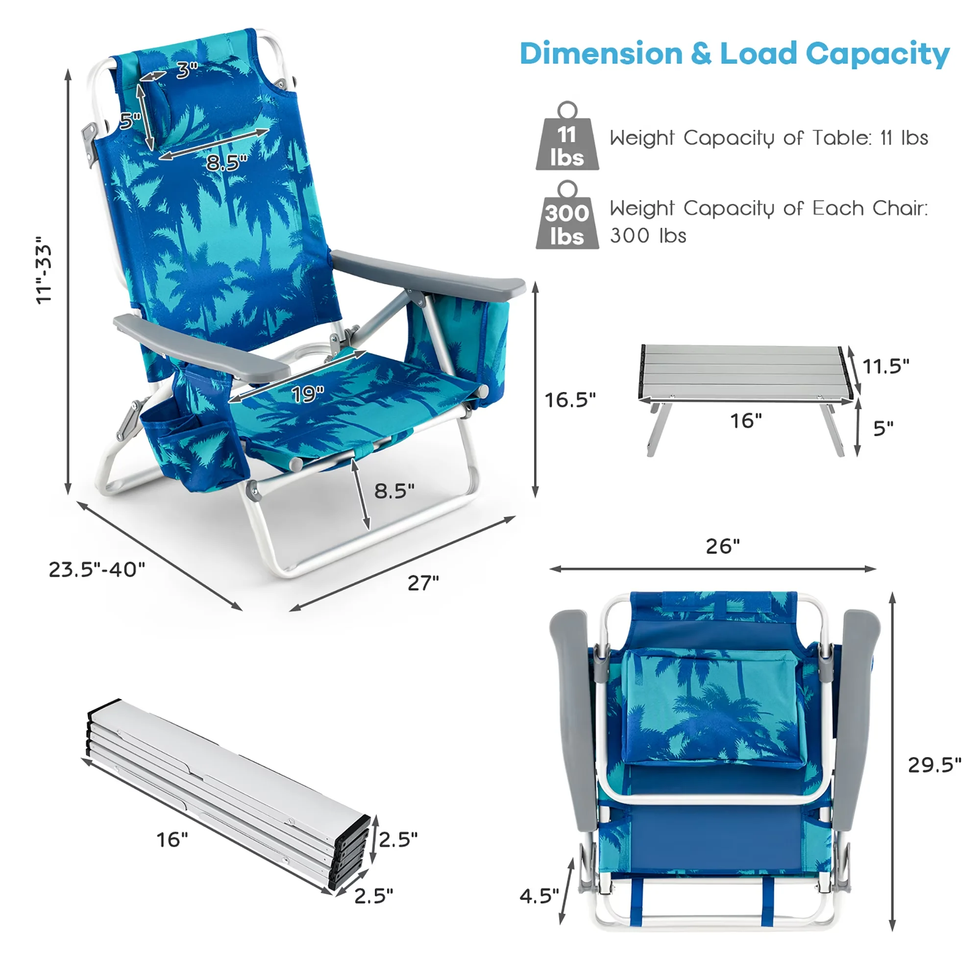 Sleek Beach Chair with Folding - Low Maintenance Model 5DDF3B