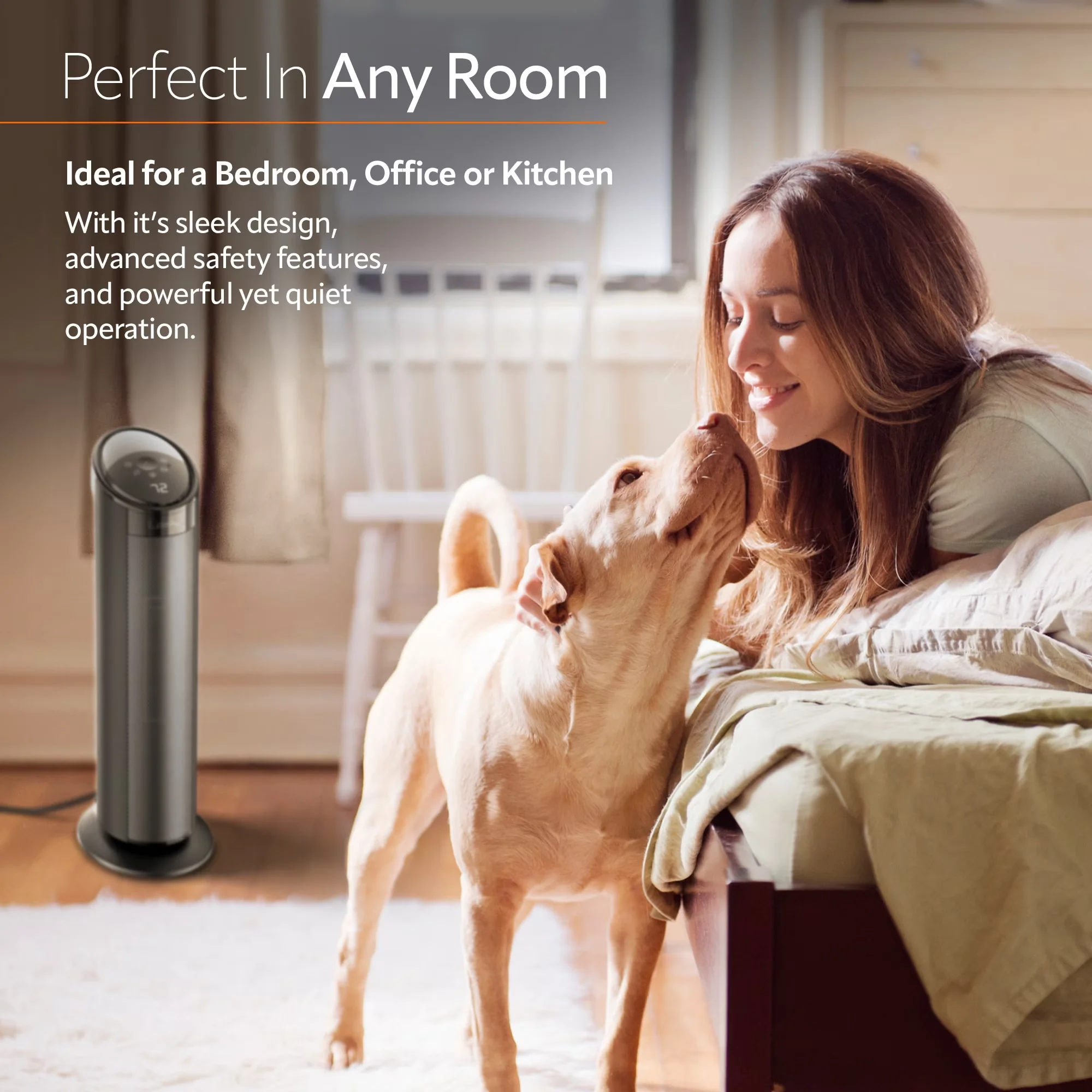 Durable Portable And Electric Space Heater with 1500W, Oscillating, Automatic Shutoff - Black Model 1BB927