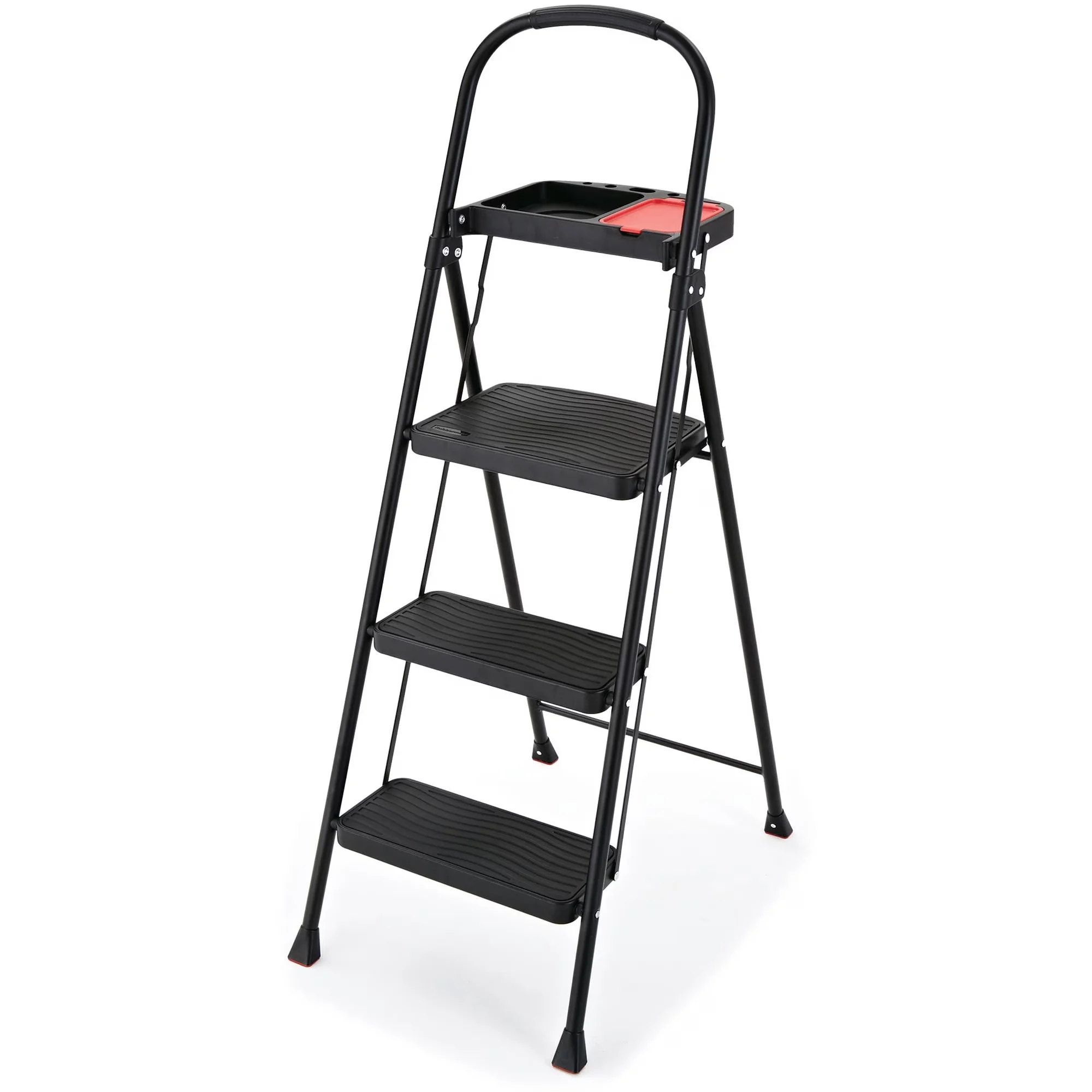 Building Material Compact with Foldable, 225 lb Cap - Rubber, Steel Silver Model 99A6E9