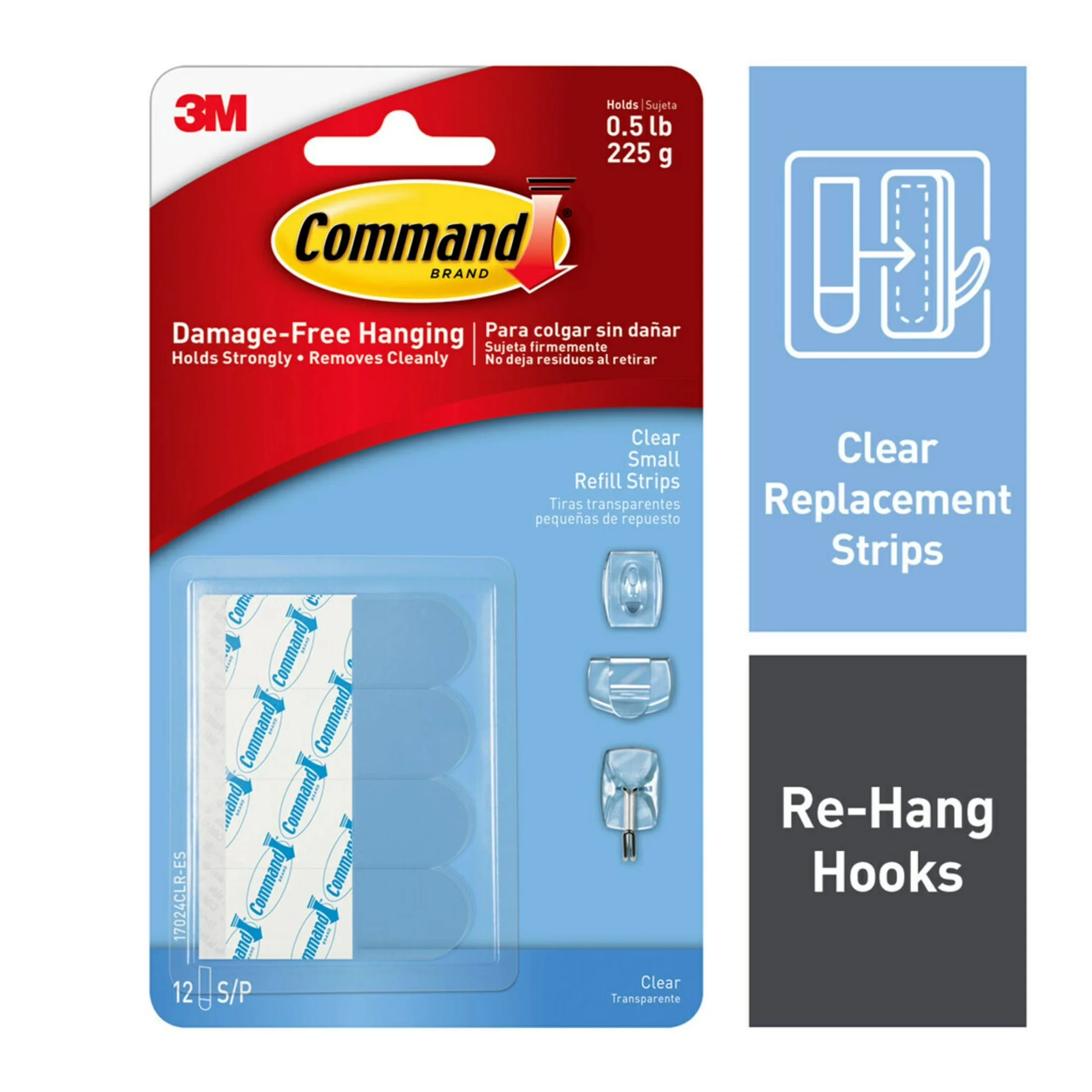 Professional Damage-Free Hanging with Reusable, Clear, Refill Strips - Foam Blue Model 2E2DE5