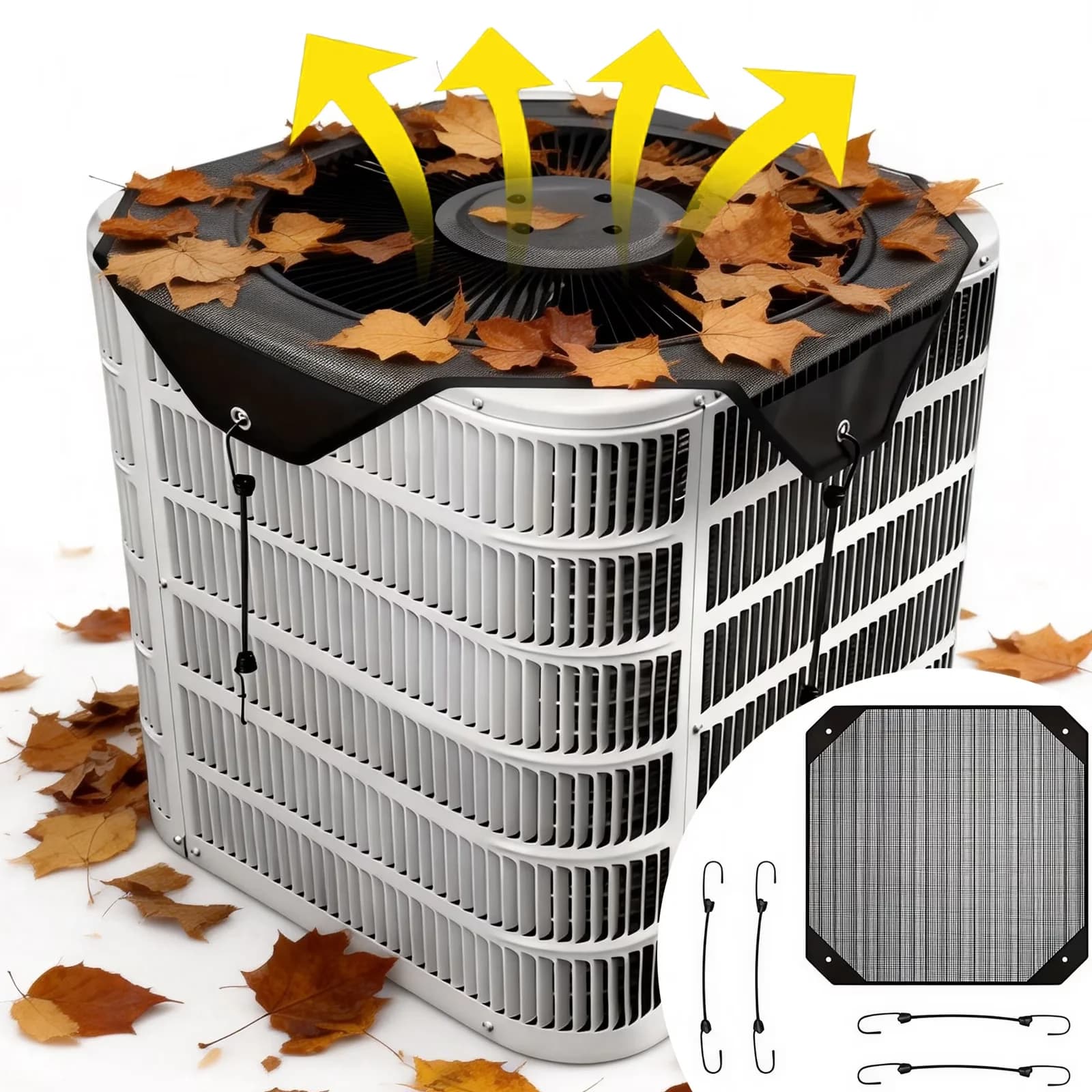 Air Conditioner Efficient with Cover - Mesh White 28 x 28in for Everyday Use Model C5008C