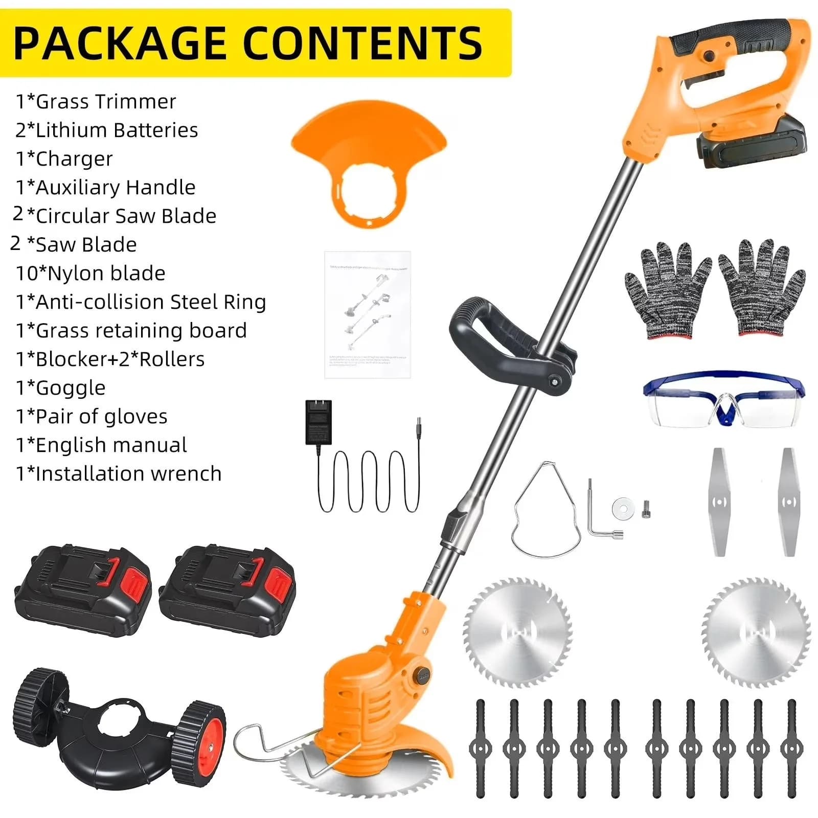 Essential String Trimmer with Battery, Edger Conversion Capable, Wheels - Yellow for Garden Model 3084D6