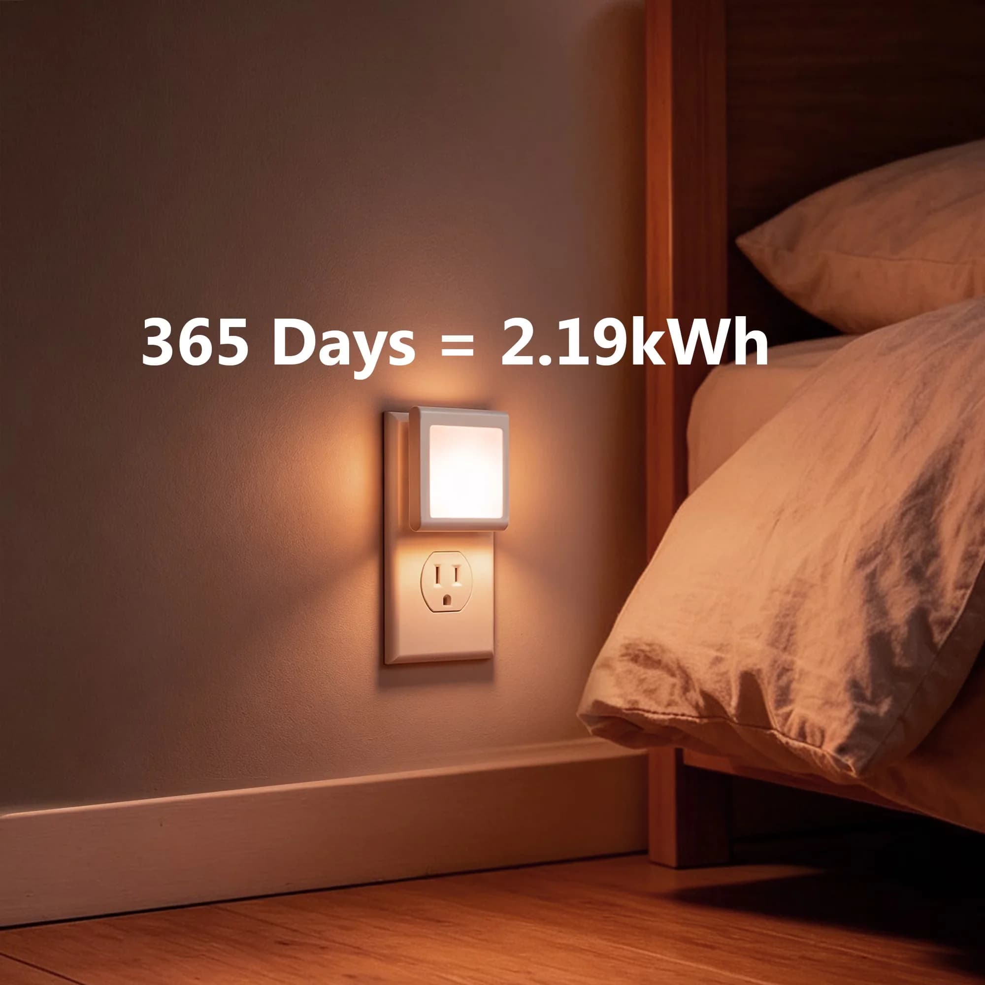 Modern Led Lighting with LED, 5W, Night Lights Plug into Wall 2 Pack - White Model 5BA639