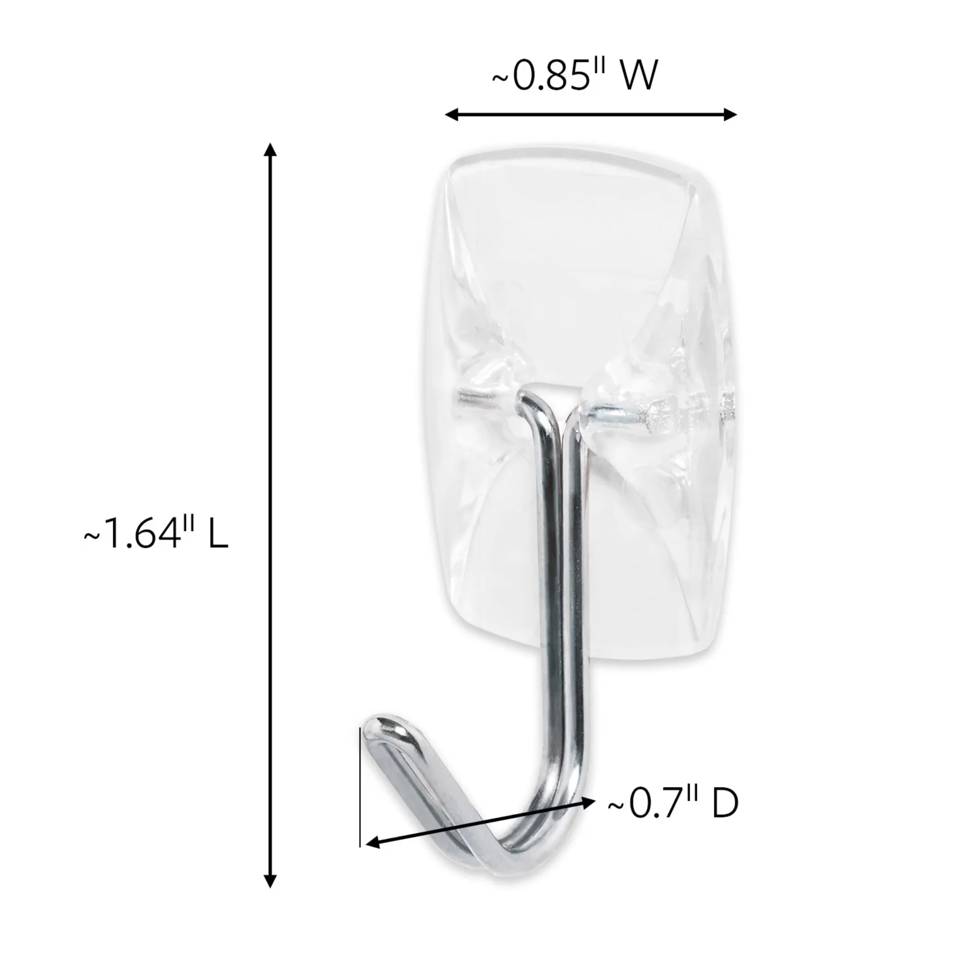 Essential Damage-Free Hanging with Clear, Sold as 6/Pack. - Plastic Clear Model 8C5C14
