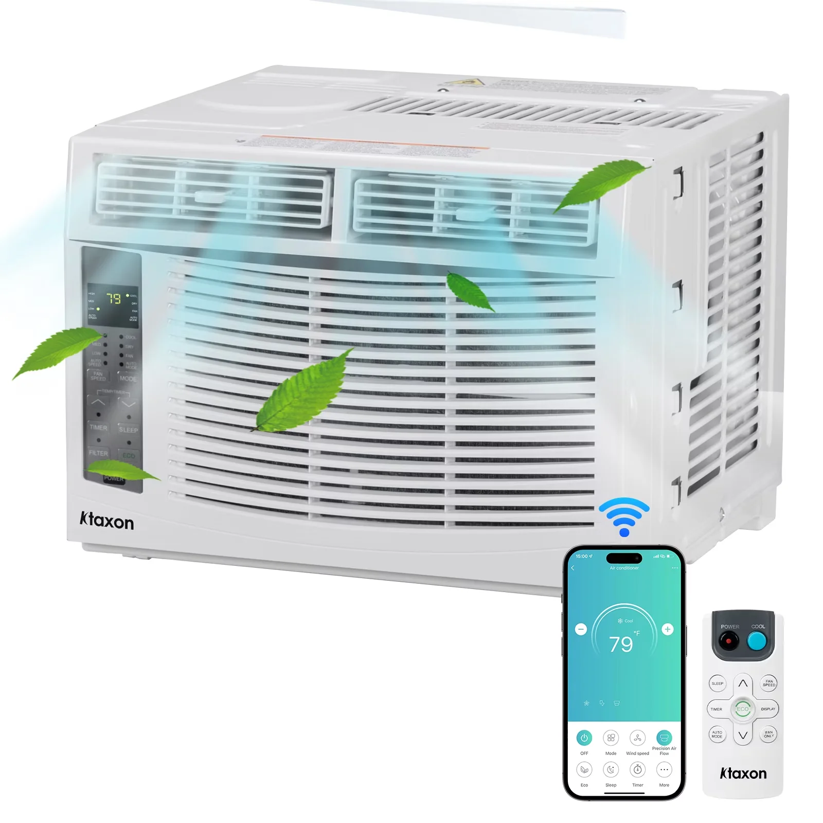 Compact Air Conditioner with LED, 6000 BTU, Remote Control - White WiFi Model 4FFF91