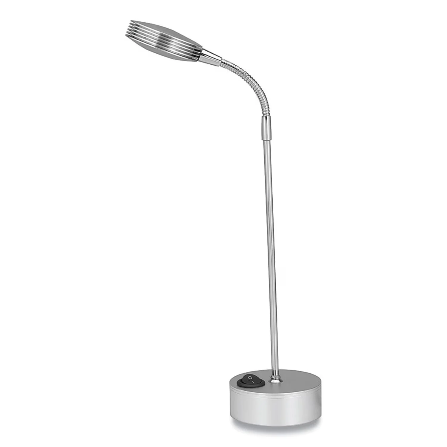Compact Desk Lamp with LED, Adjustable Head, LED Task - Silver Aluminum Model 767ED4