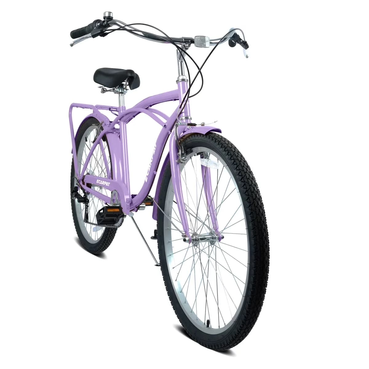 Modern Road Bike with Adjustable Speed, Lightweight, 26 Inch 7-Speed Beach Cruiser - Purple Model 3FA443