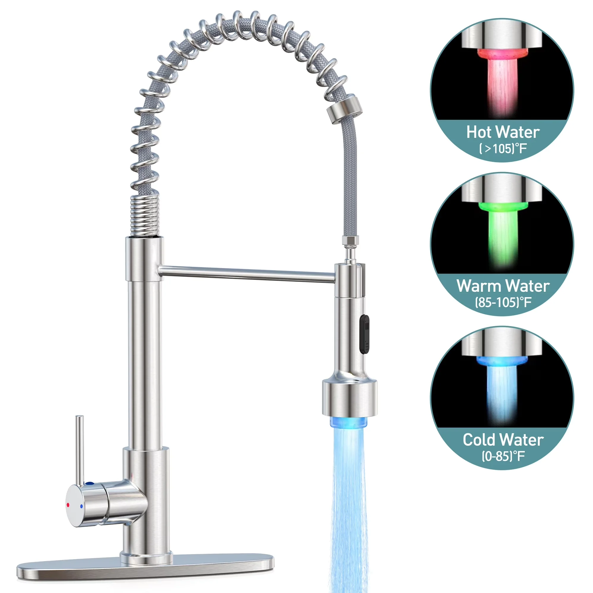 Plumbing Premium with LED, 360 Degree Rotation - Stainless Steel 19.29\" for Rv Model BA2860