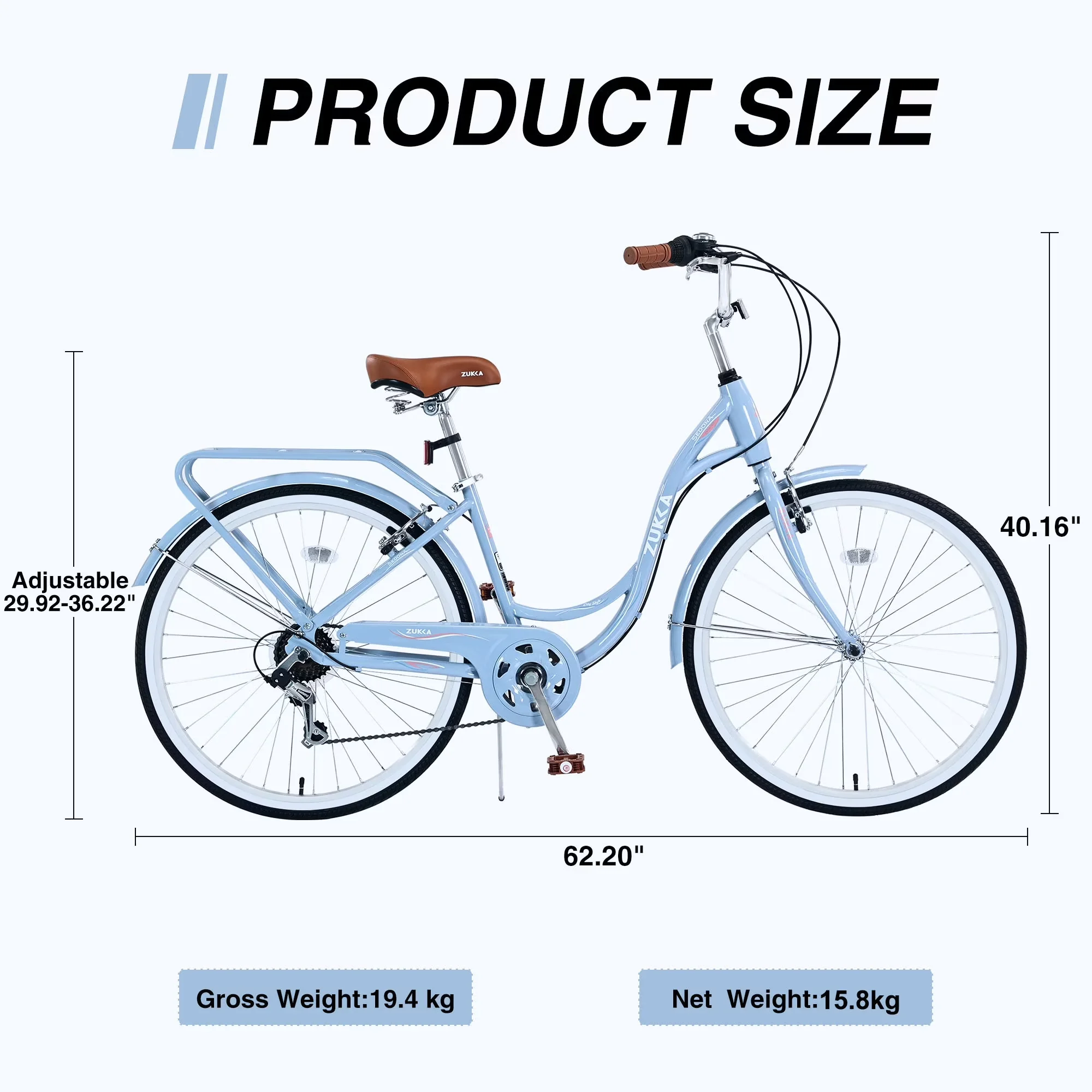 Sleek Cruiser Bike with Key Specifications to Know: <br>, Commuter Bicycle - Blue Model B8CAC9