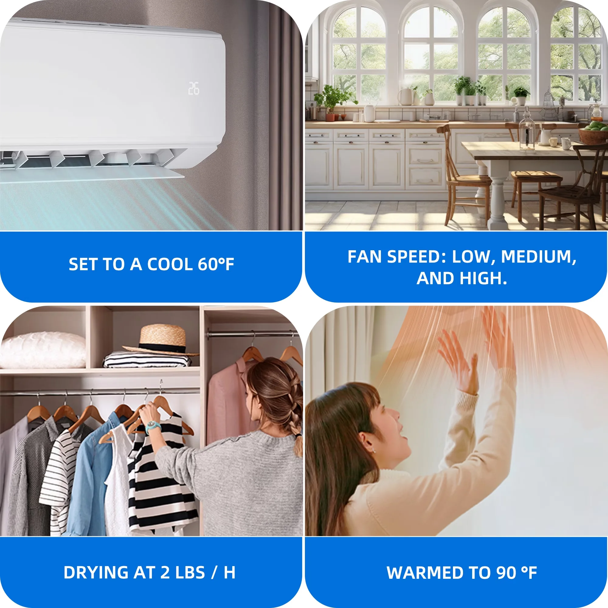 Air Conditioner Compact with 18000 BTU, 230V, 18000 BTU Mini Split Heat Pump System - White Model CDA966
