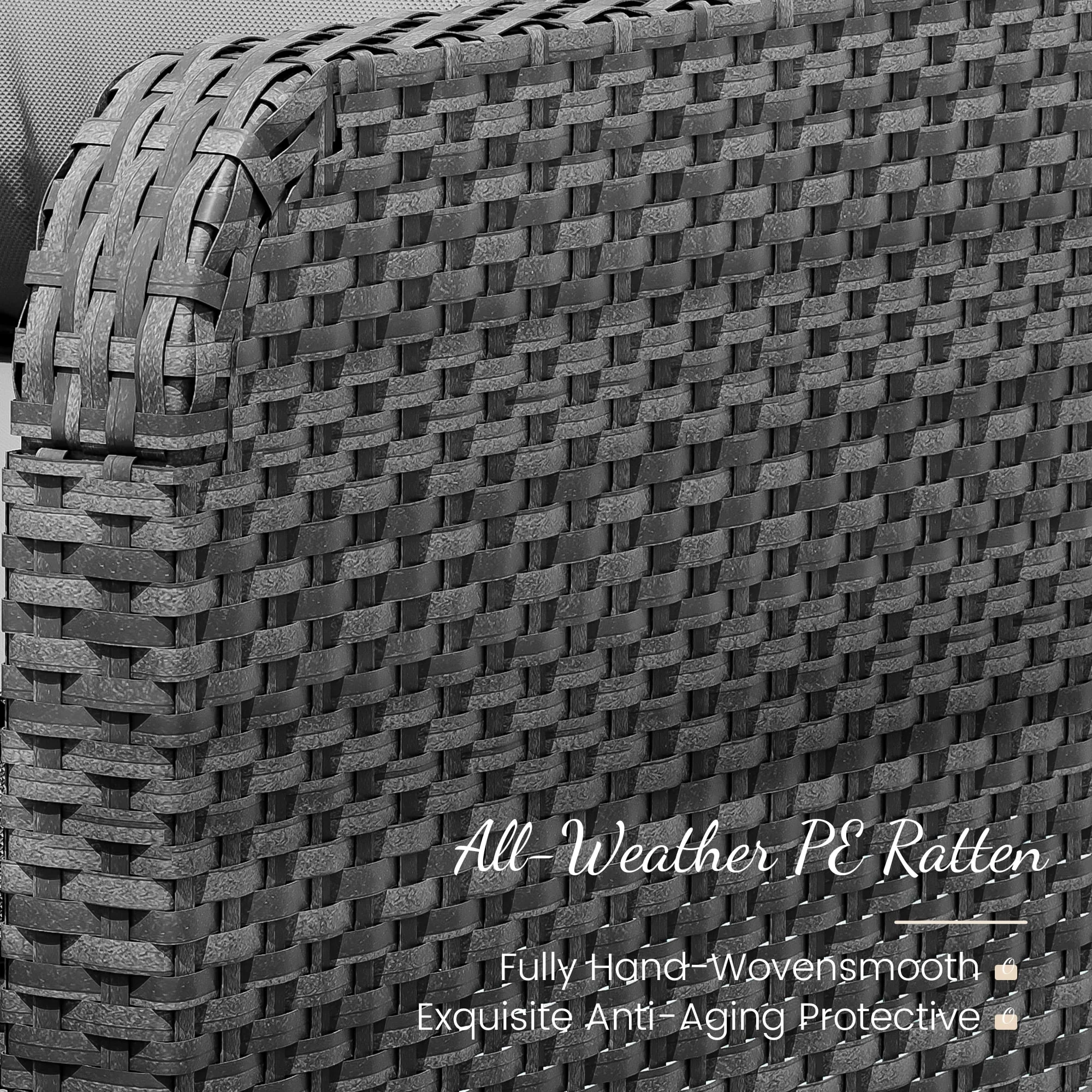 Modern Patio Conversation Set with Storage, 5-Piece, PE Wicker Rattan Outdoor Lounge Chairs - Pe Rattan Gray Model 2878F8