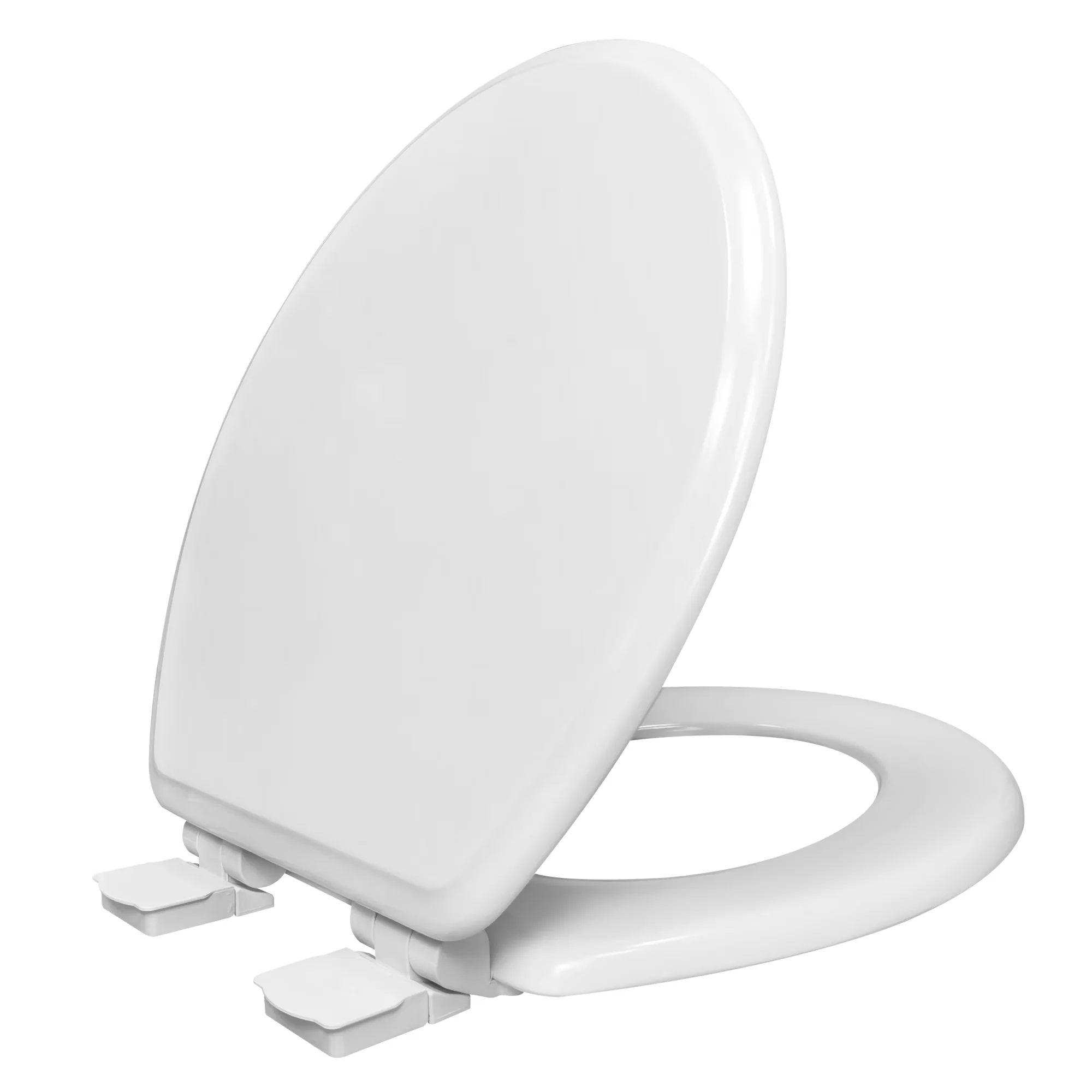 Toilet Seats And Lid Premium with Soft Close, Quick Release - White 51% Rice Husk +39% Wood Powder+5% Plastic+5% Pain Model E4A375