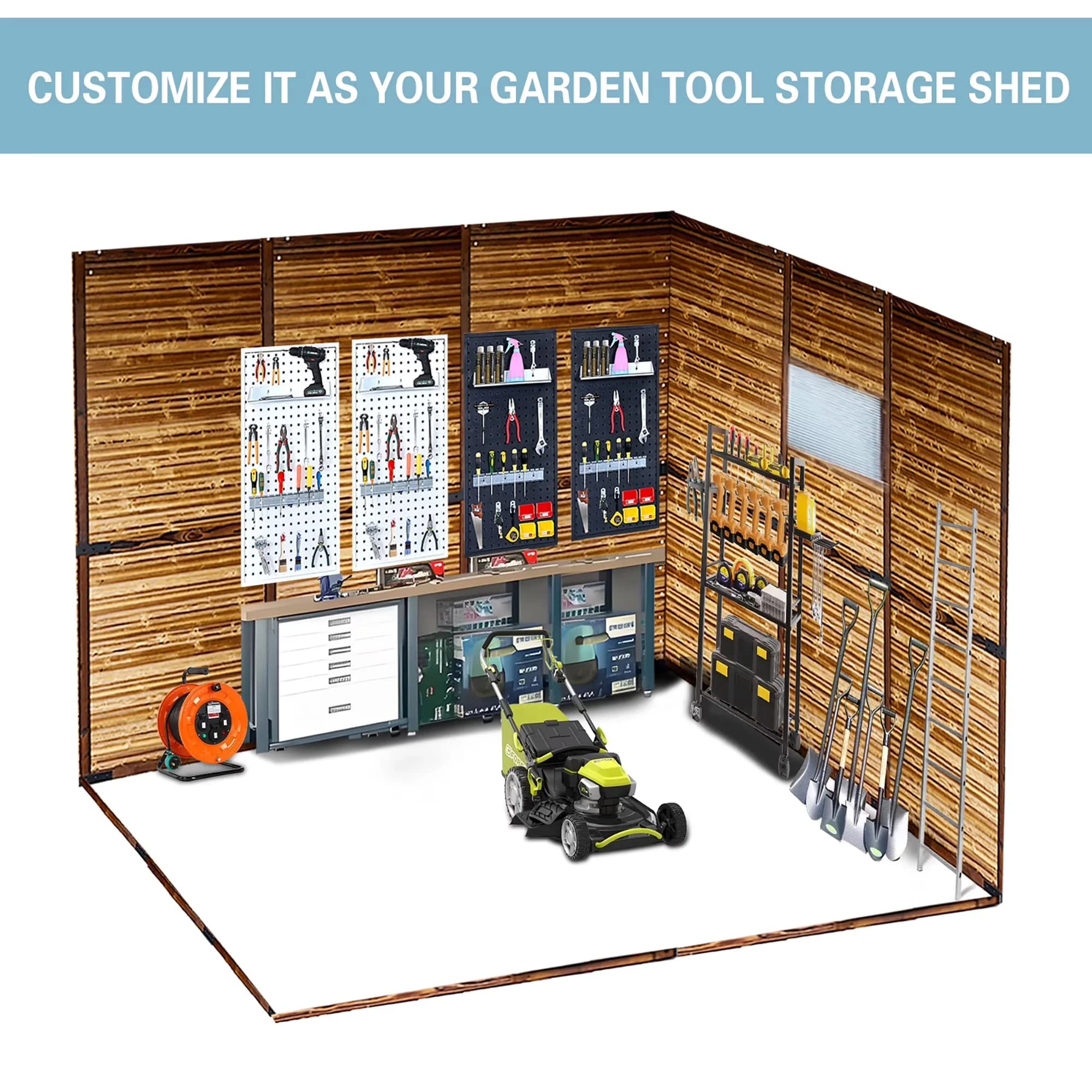 Durable Shed with Lockable Door, Waterproof, Uv Resistant - Wood, Metal Multicolor Model 9DDFCD