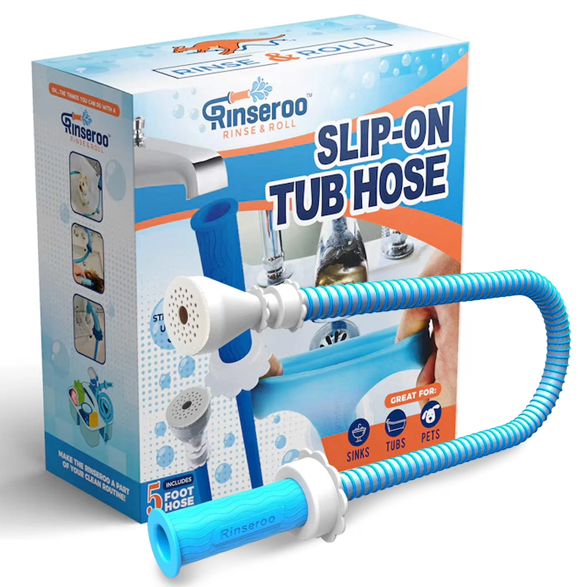 Premium Bathroom Renovation with Portable, Handheld, Flexible - Rubber Blue Model 076F6E