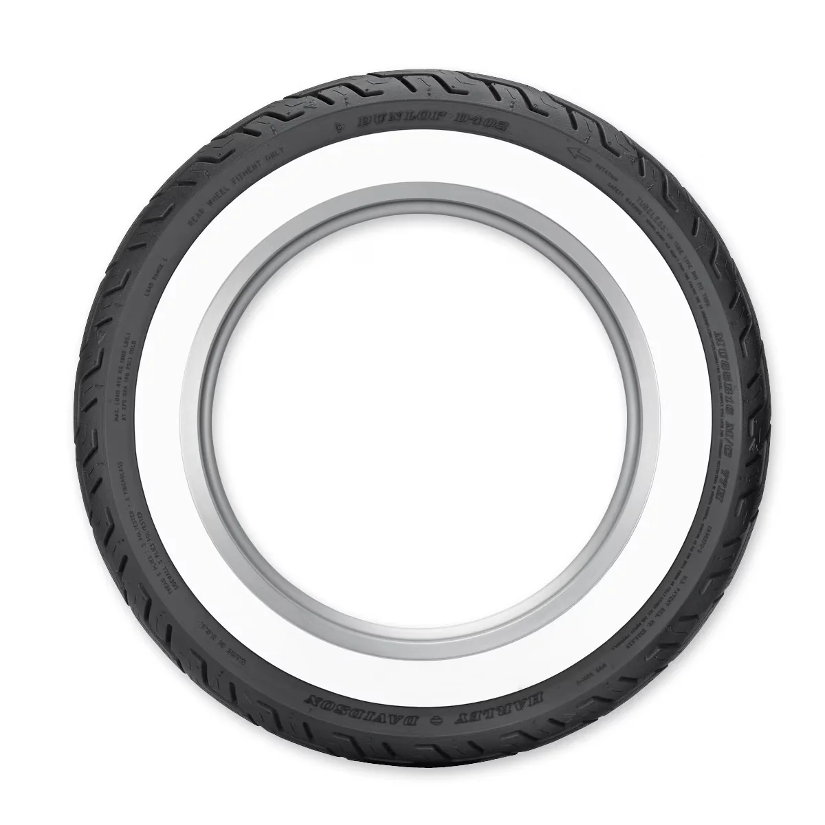 Compact Motorcycle Tire - Wide Whitewall D402 - Modern Design Model 6E798C