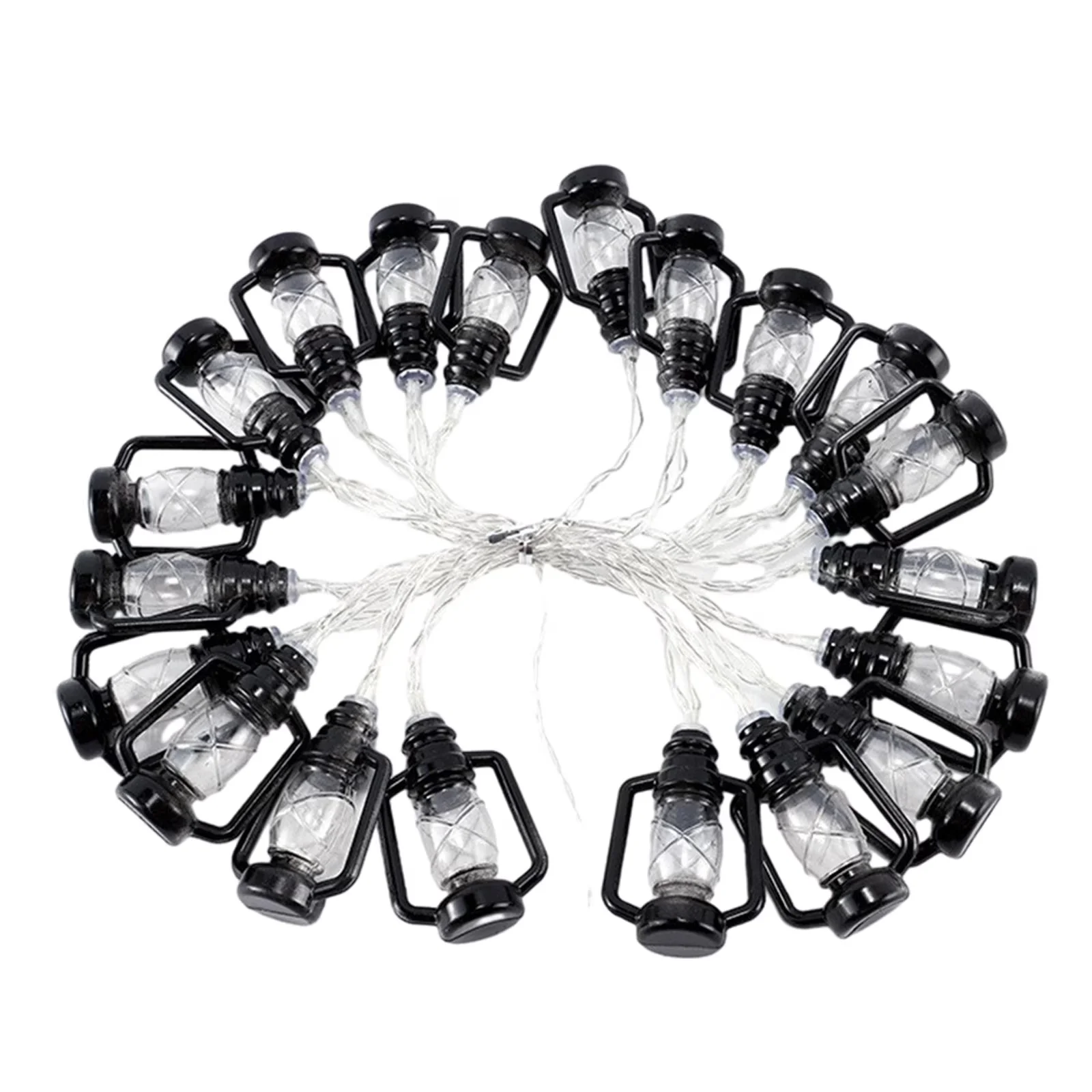 Novelty Light Versatile with LED, Solar, 16Ft Black Mini Kerosene String Lights - Black for Bedroom, Camping Model 9175FE