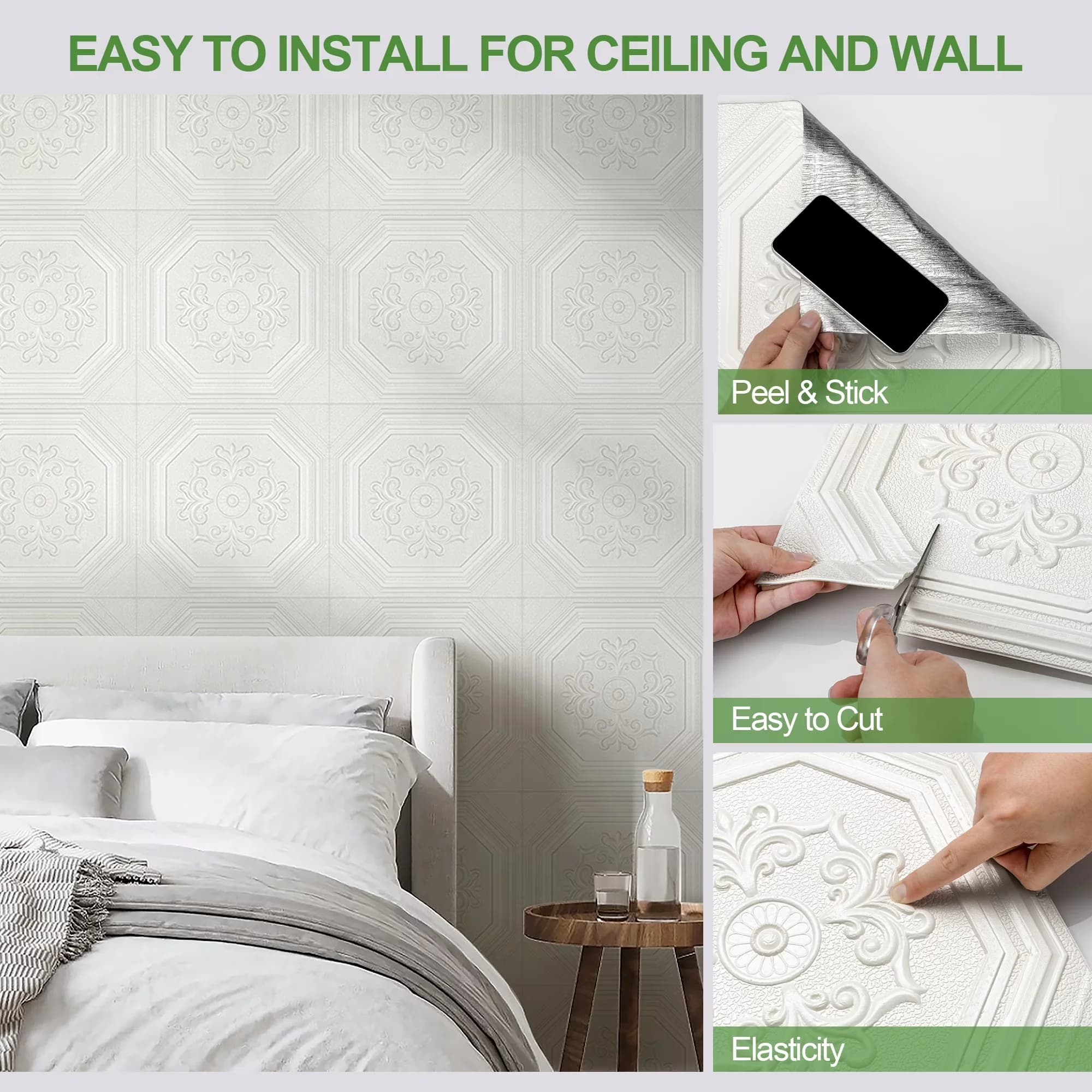 Building Material Reliable with Easy Installation, Easy To Clean - Pvc White Model FB5E28