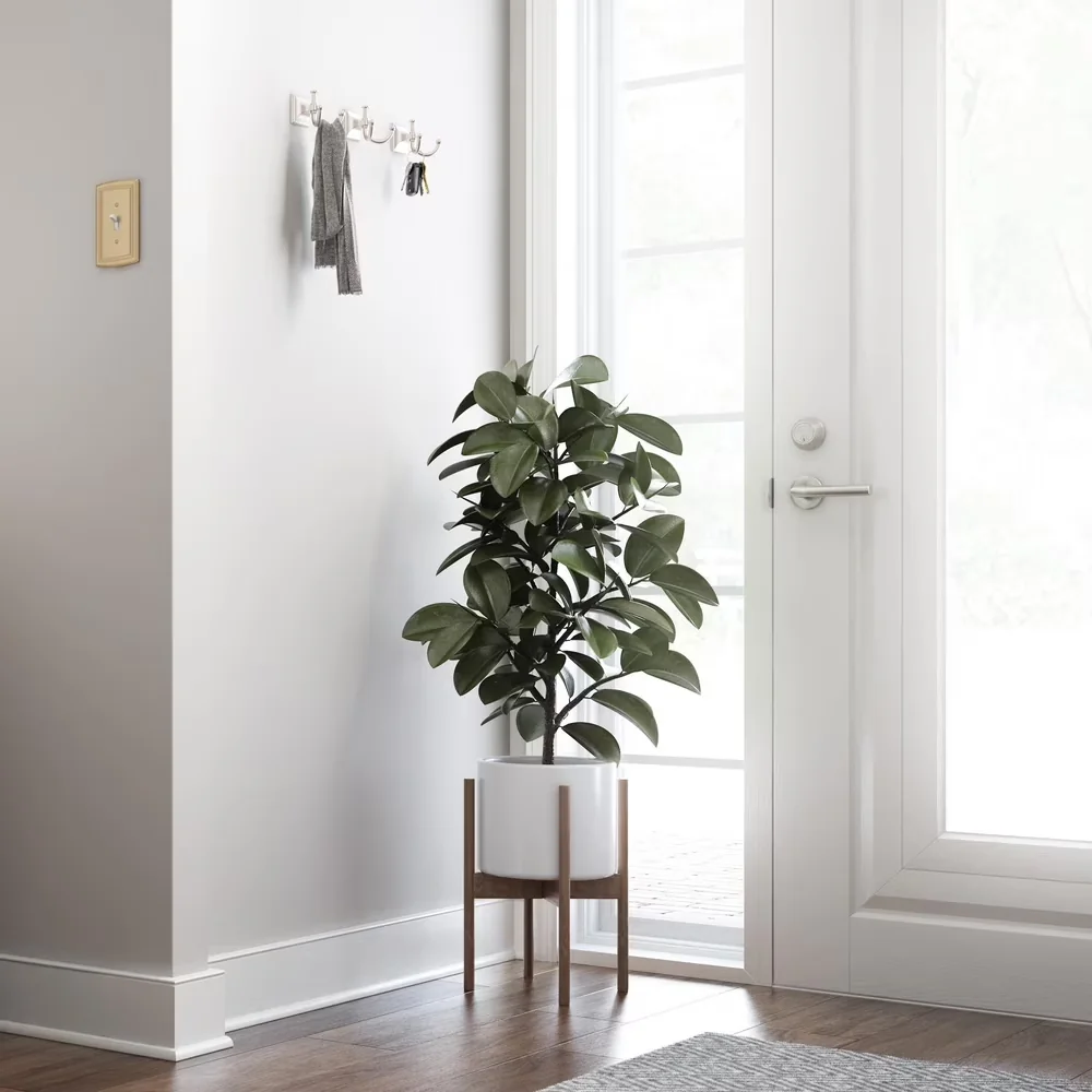 Reliable Bathroom Renovation with Easy Installation, Satin Nickel Eiffel Hook - Wood Silver Model 80B182