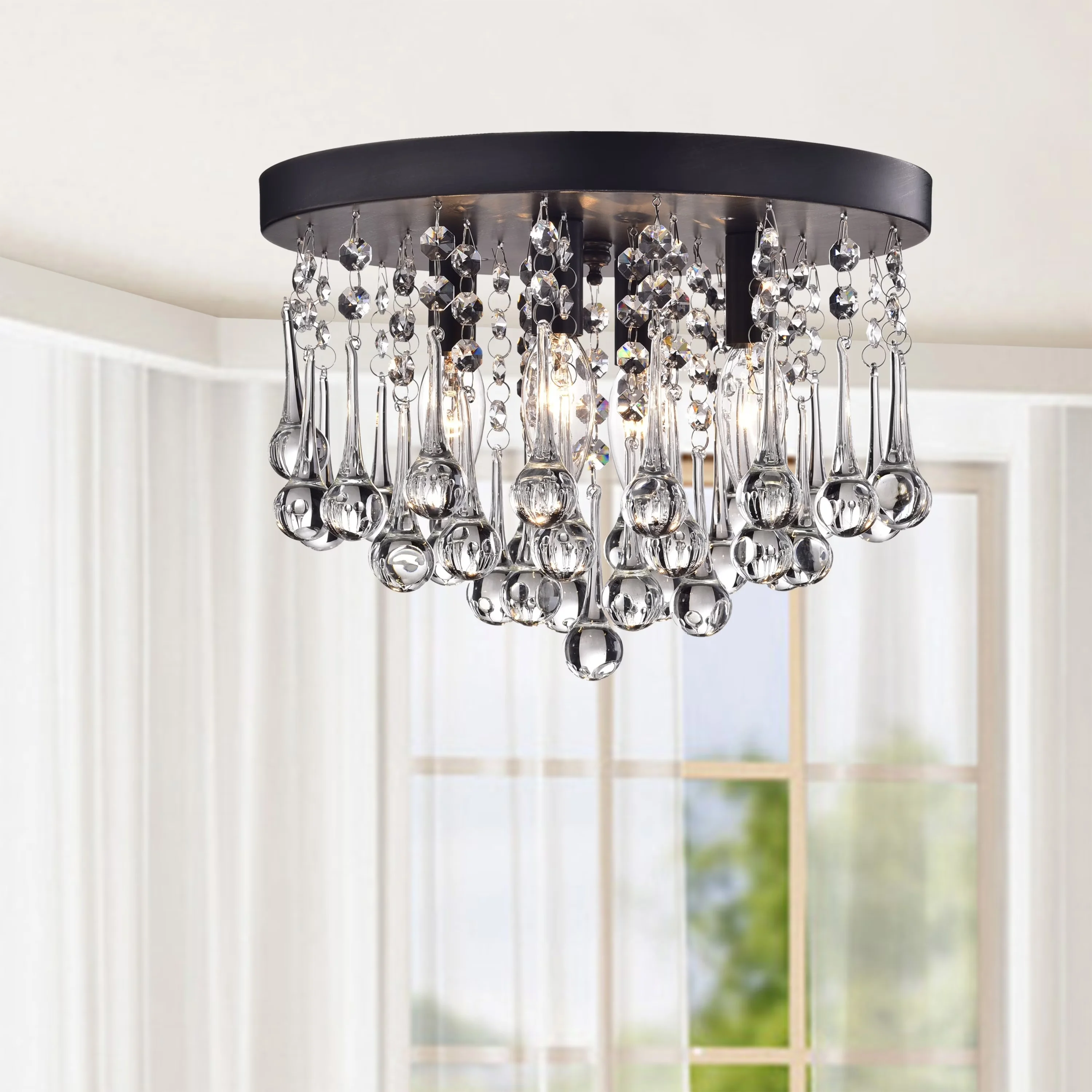 Innovative Ceiling Lights Fixture with Halogen, Modern - Iron Black, Clear, Multicolor Model EE68A0