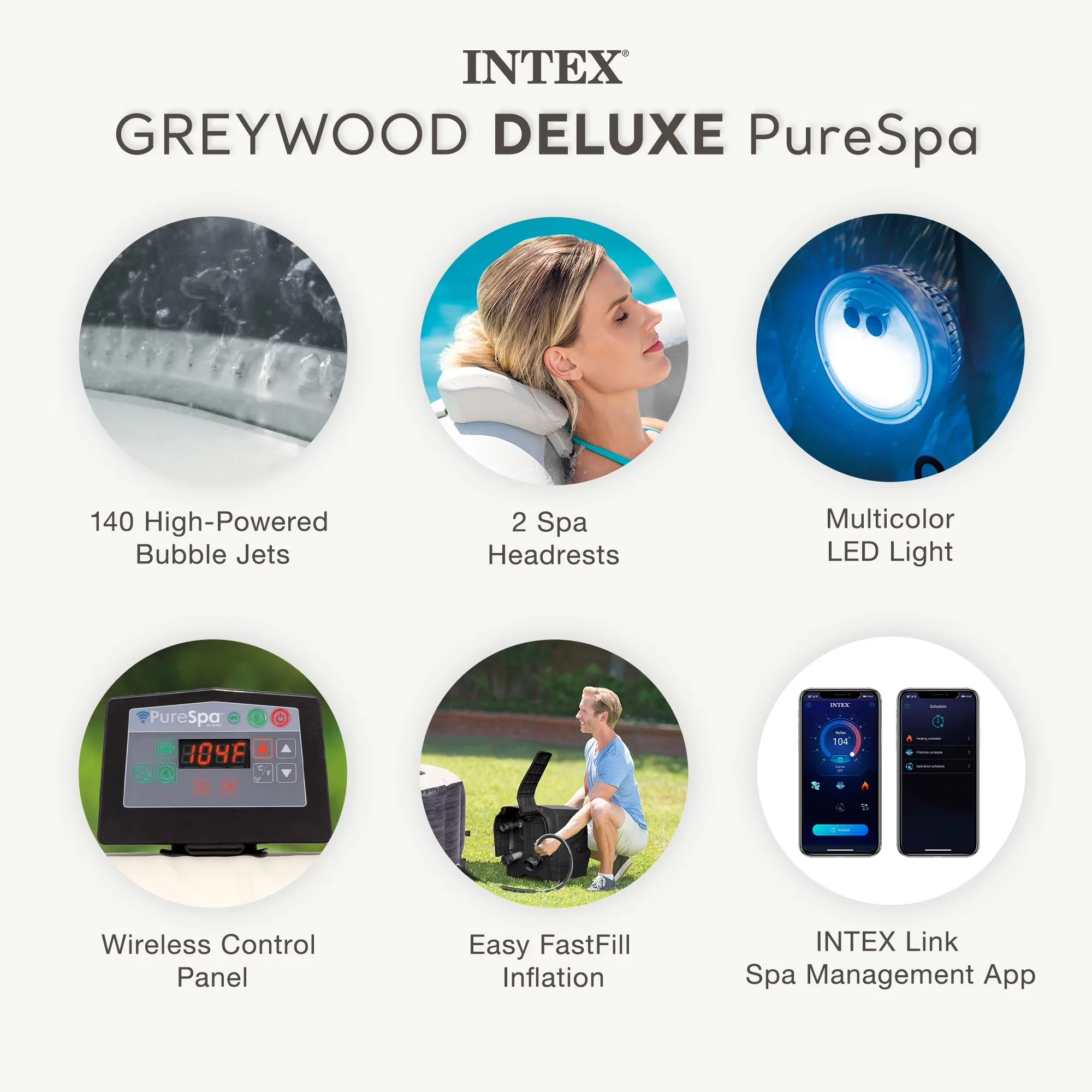 Versatile Hot Tub with Inflatable - Gray PureSpa - Satisfaction Guaranteed Model 8E92ED