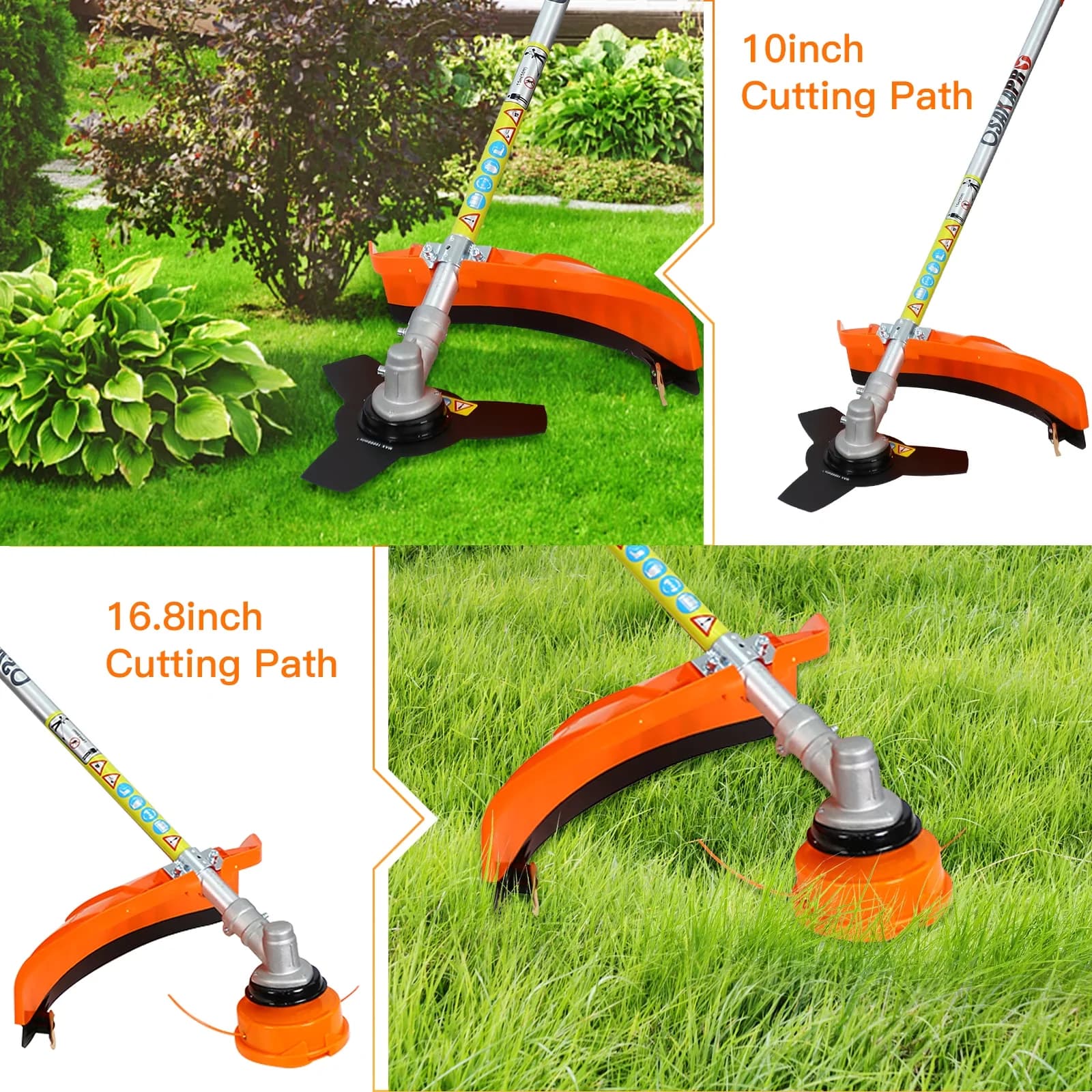 String Trimmer Efficient with Attachment Capable, 4 in 1 Weed Eater Grass, and Brush Cutter - Orange Model 5F0237
