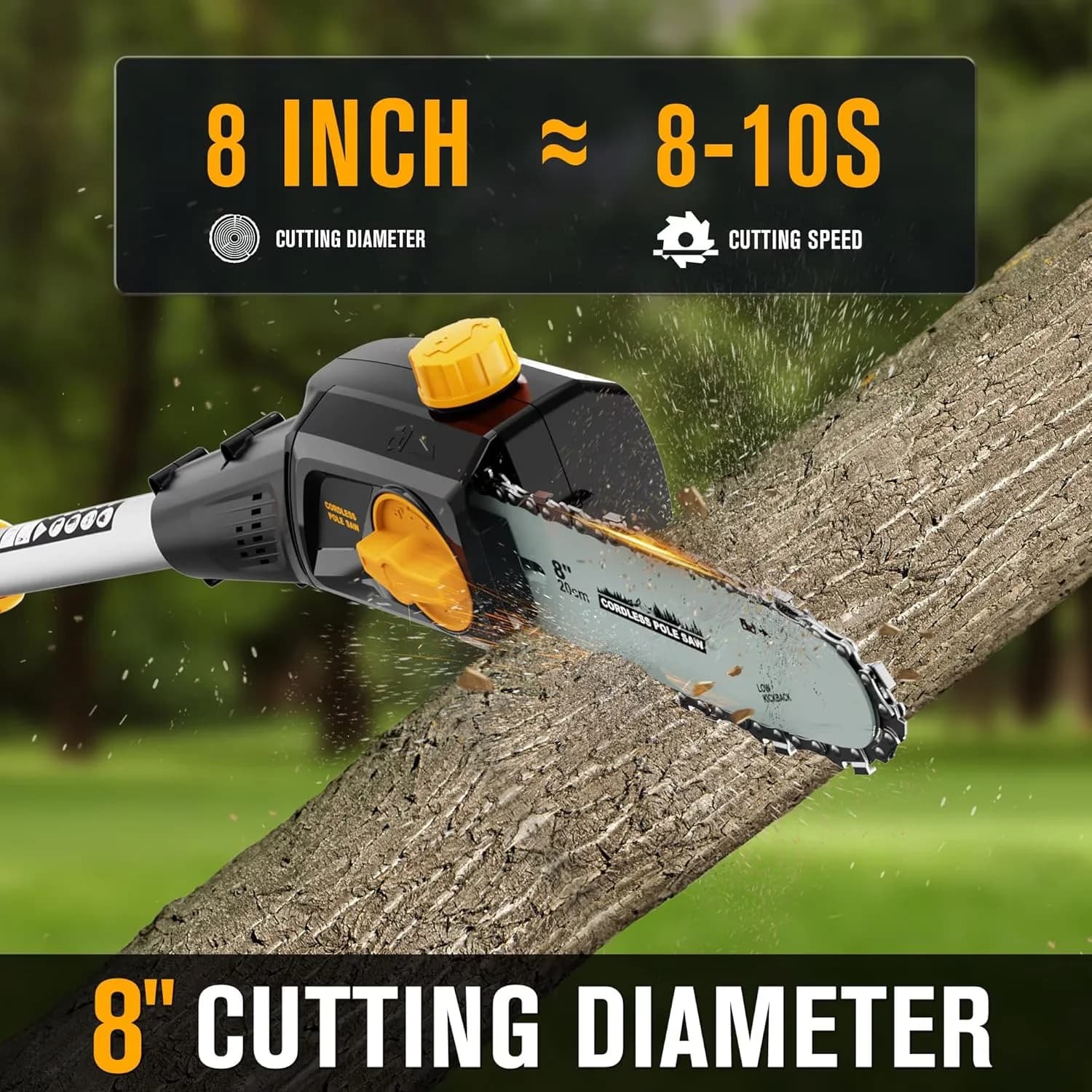 Pole Saw Quality with 20V, Dewalt 20V MAX Battery, Cordless 8-Inch Compatible - Model 1D10F0