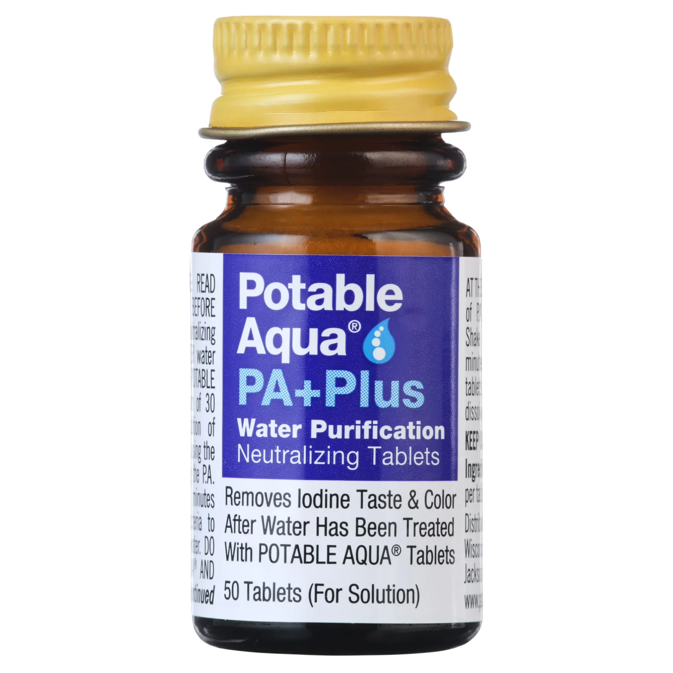 Water Filtration Durable with Two 50 Count Bottles, PA Plus, Purification Tablets - Chlorine Model BD2BFE