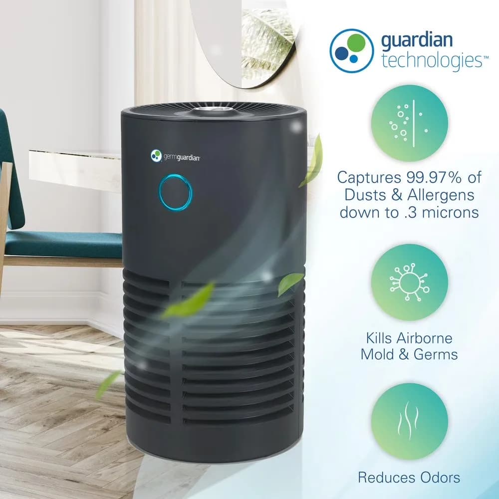 Innovative Air Purifier with Filter Change Indicator, UV-C, Removes Odors - Black Model 52F4AA