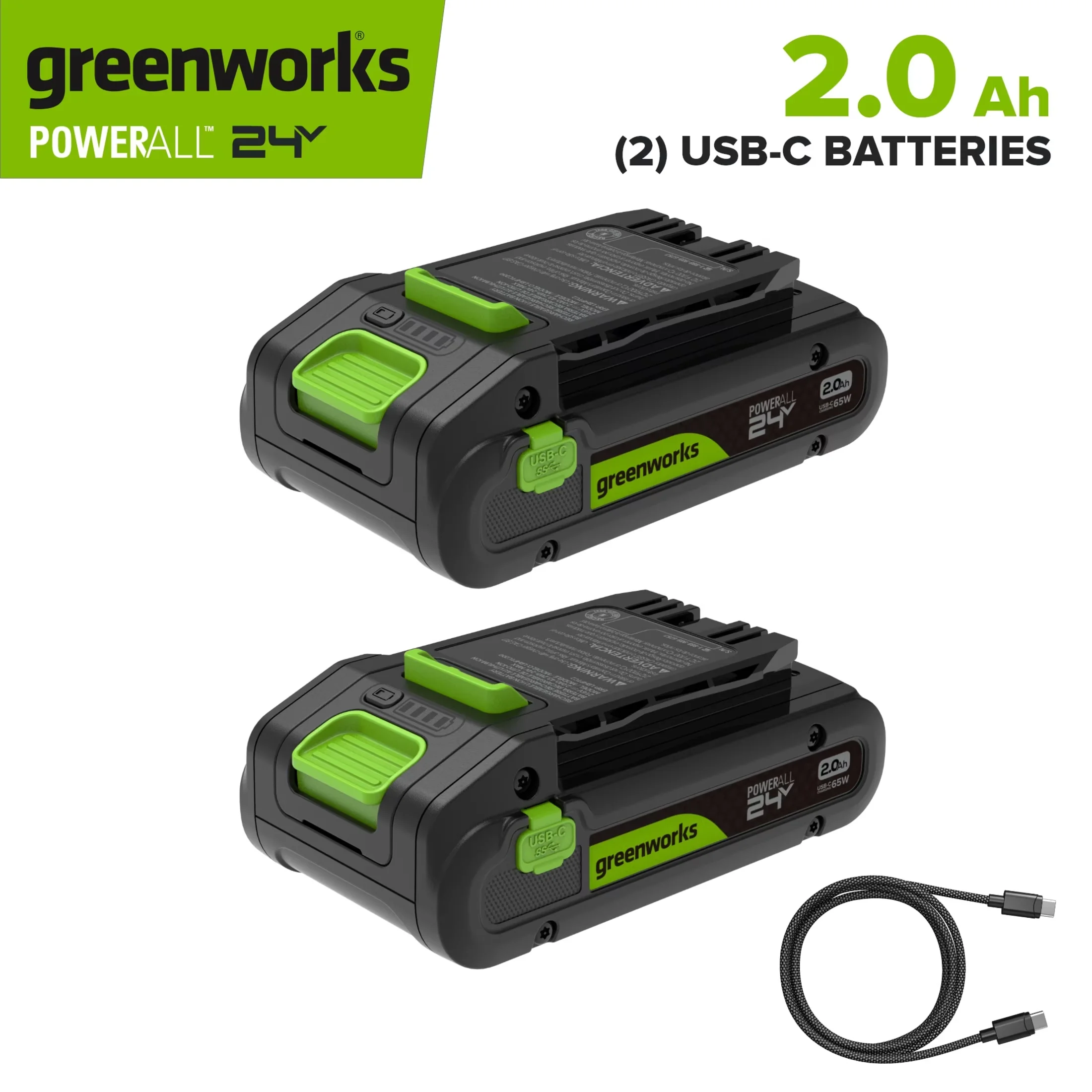 Sleek Power Tool with 24V, 2.0 Ah Batteries, Cable - Long-Lasting Performance Model 001A33