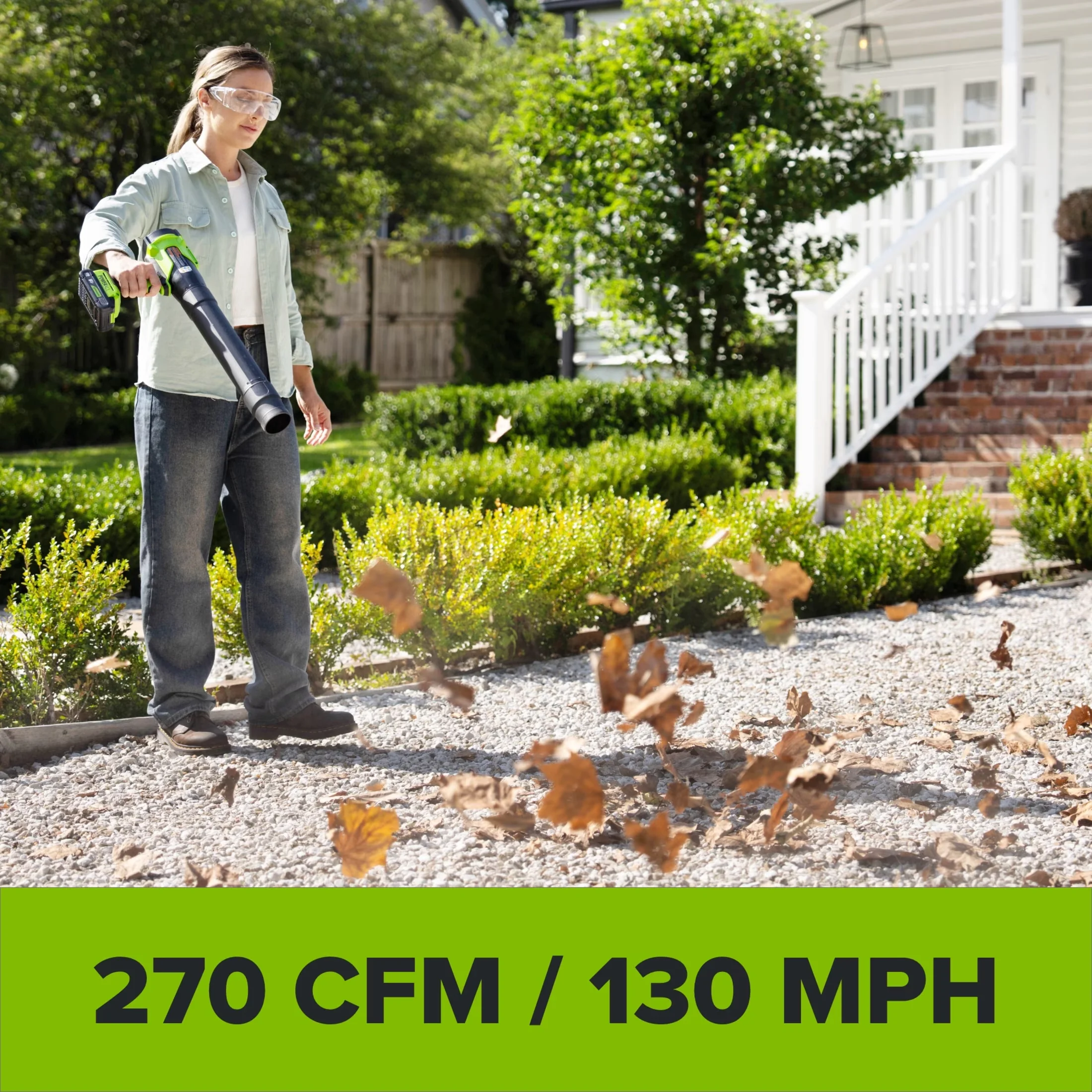 Reliable Leaf Blower with Battery, 24V, 24V 270 CFM Pistol Grip - Low Maintenance Model 0B9E74